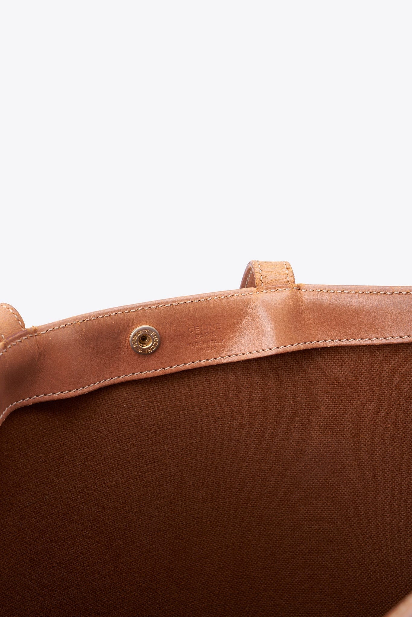 Vintage Celine Macadam Coated Canvas Tote with Leather Trim