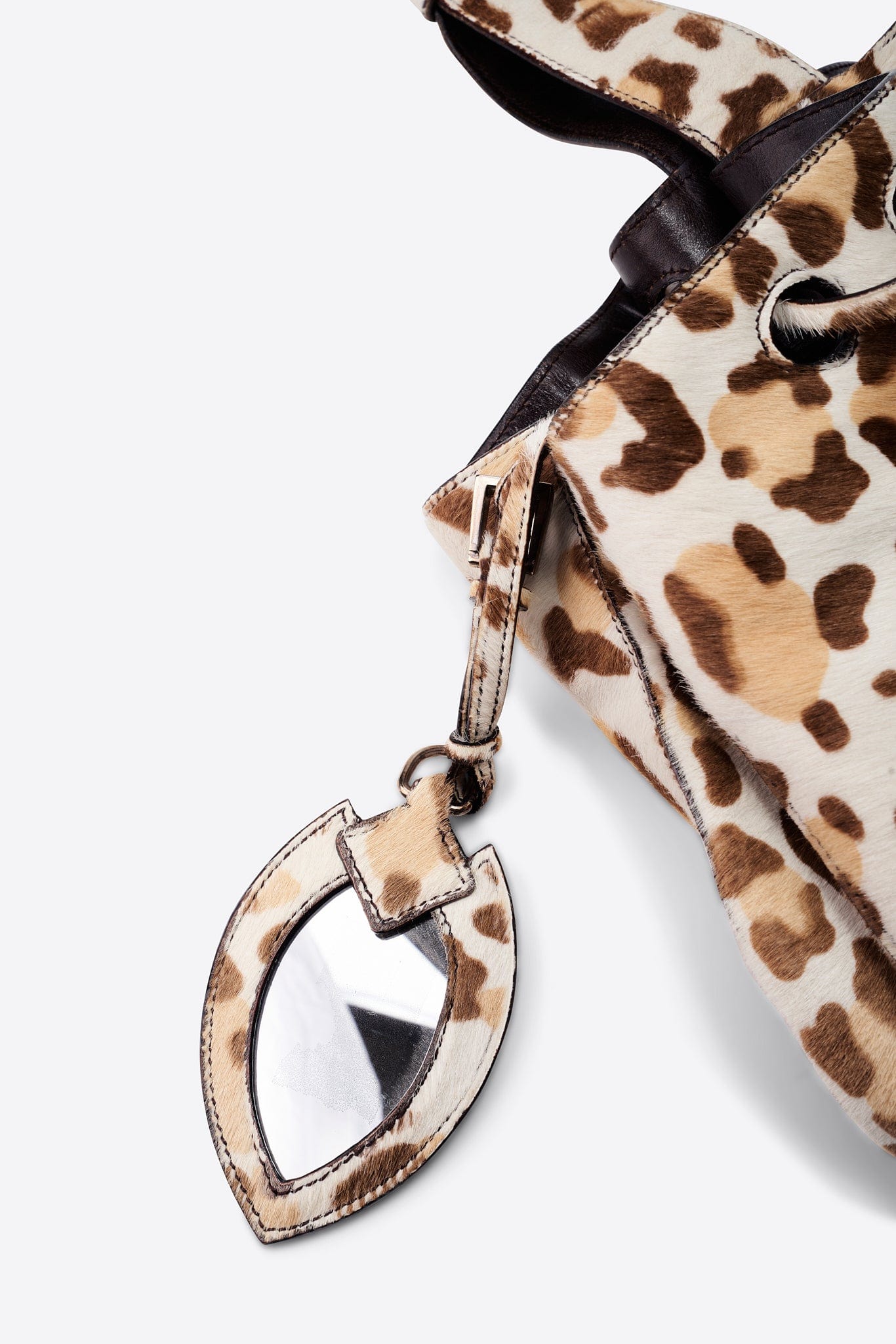Alaïa Leopard Printed Calf Hair Bucket Bag