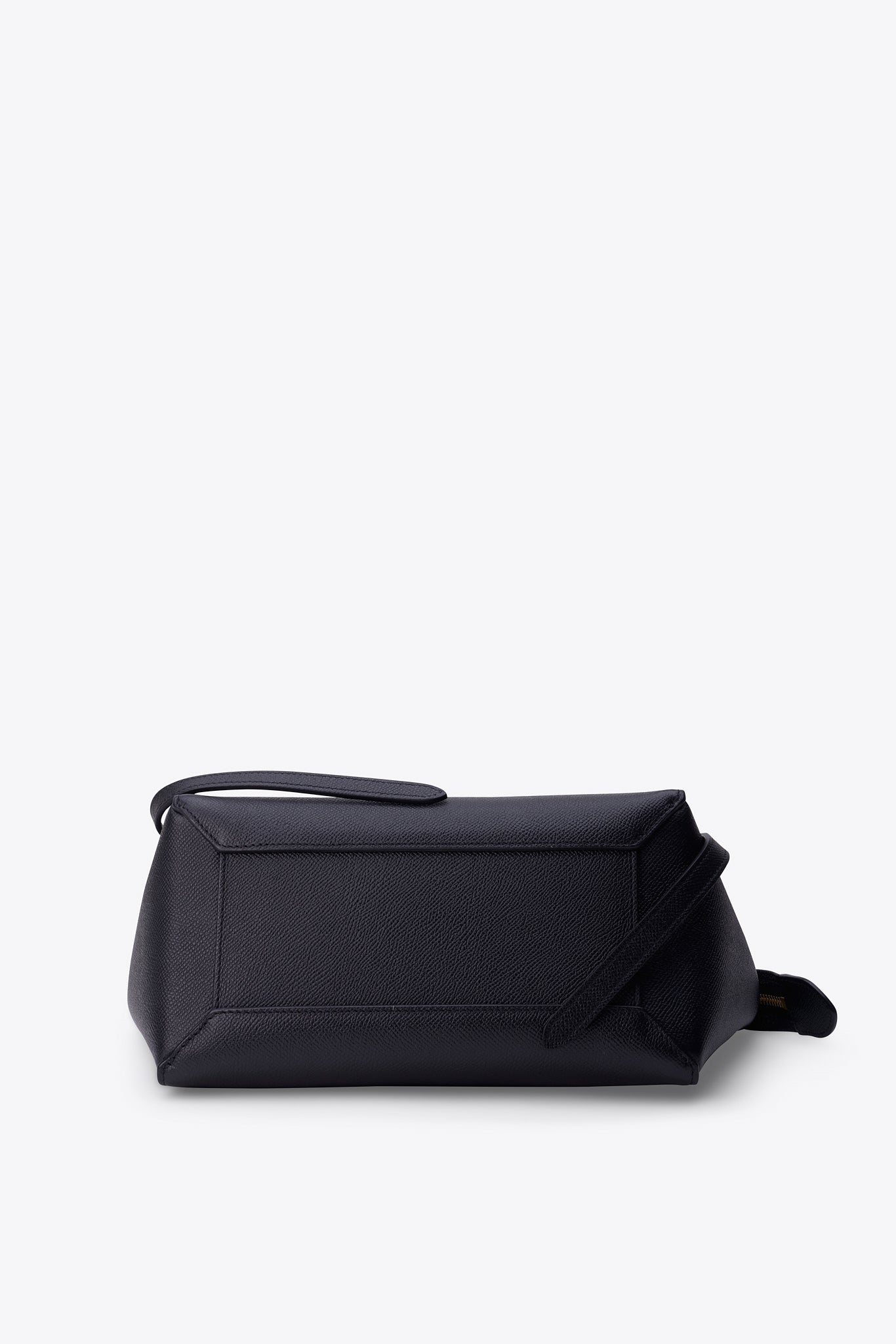 Celine Black Textured Leather Crossbody Belt Bag with Gold Hardware