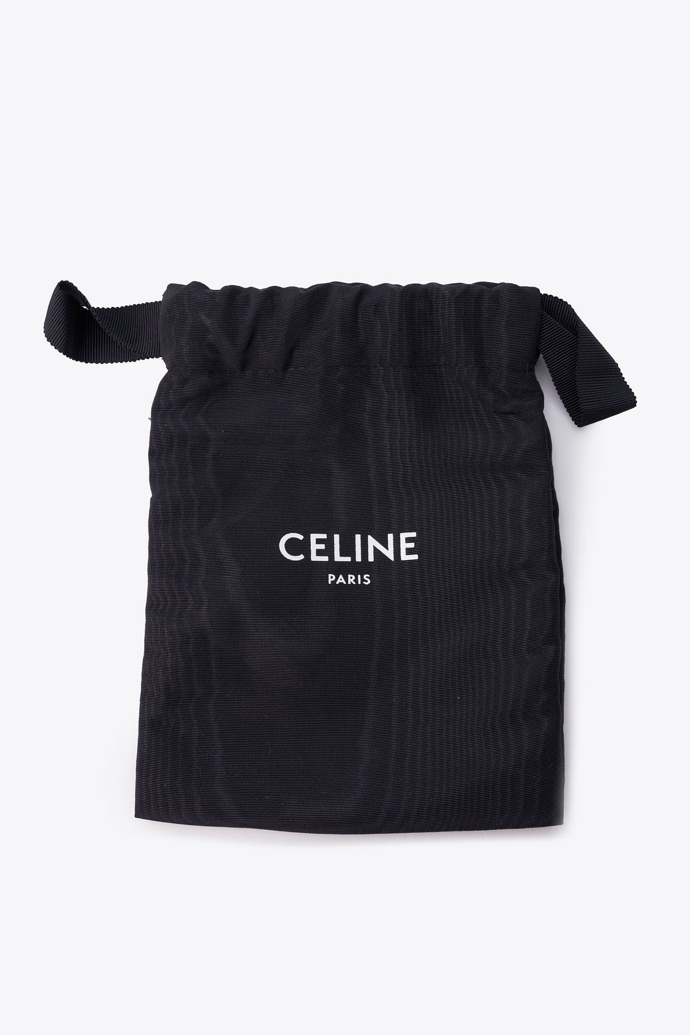Celine Black Textured Leather Crossbody Belt Bag with Gold Hardware
