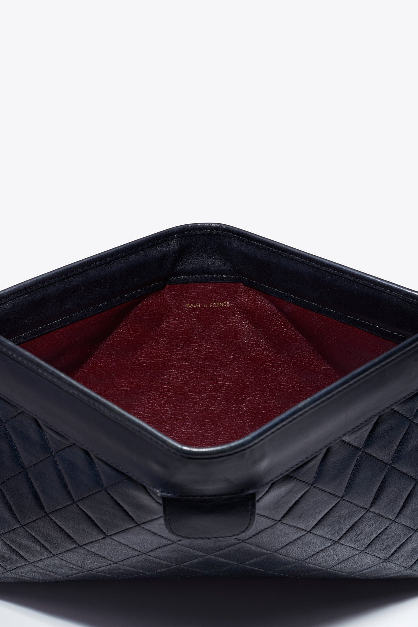 Vintage Chanel Black Leather Clutch Bag With 24k Gold Plated Hardware