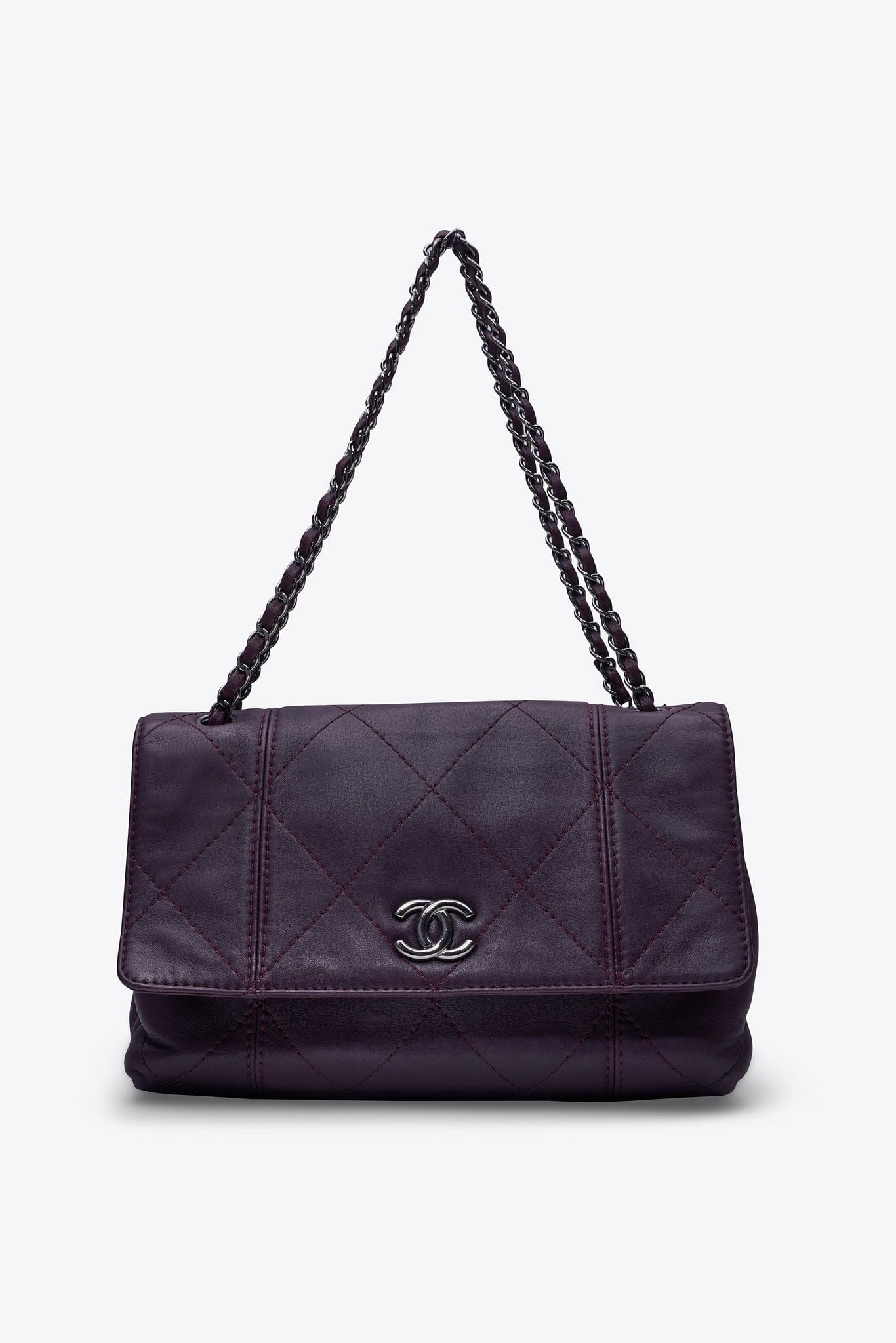Chanel Quilted Flap Bag in Purple Lambskin