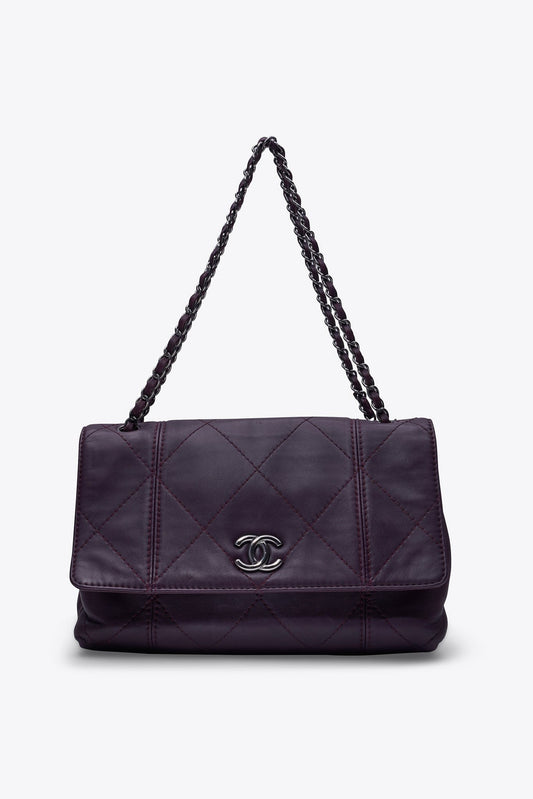 Chanel Quilted Flap Bag in Purple Lambskin