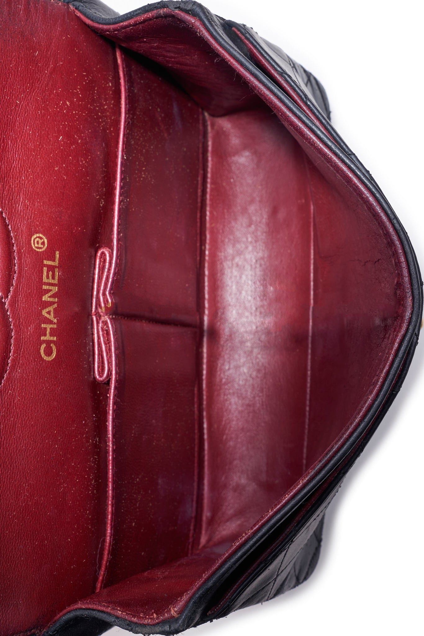 Vintage Chanel Small Classic Double Flap Bag Black Lambskin Leather With 24k Gold Plated Hardware