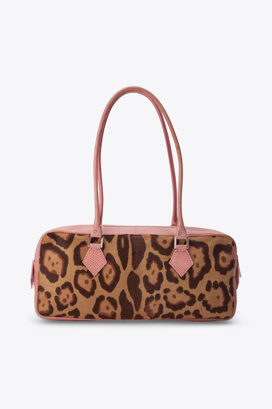 Valentino Leopard Print and Pink Snake Shoulder Bag