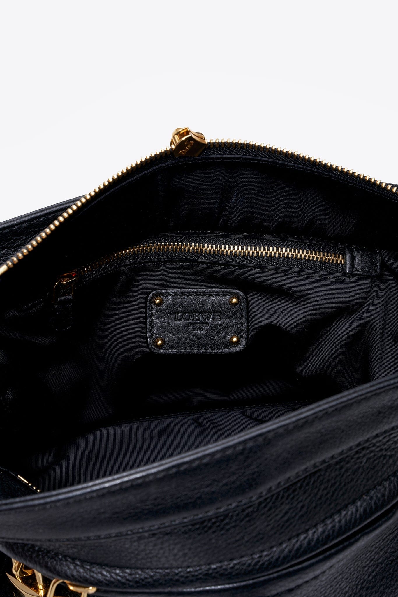 Vintage Loewe Black Leather Shoulder Bag