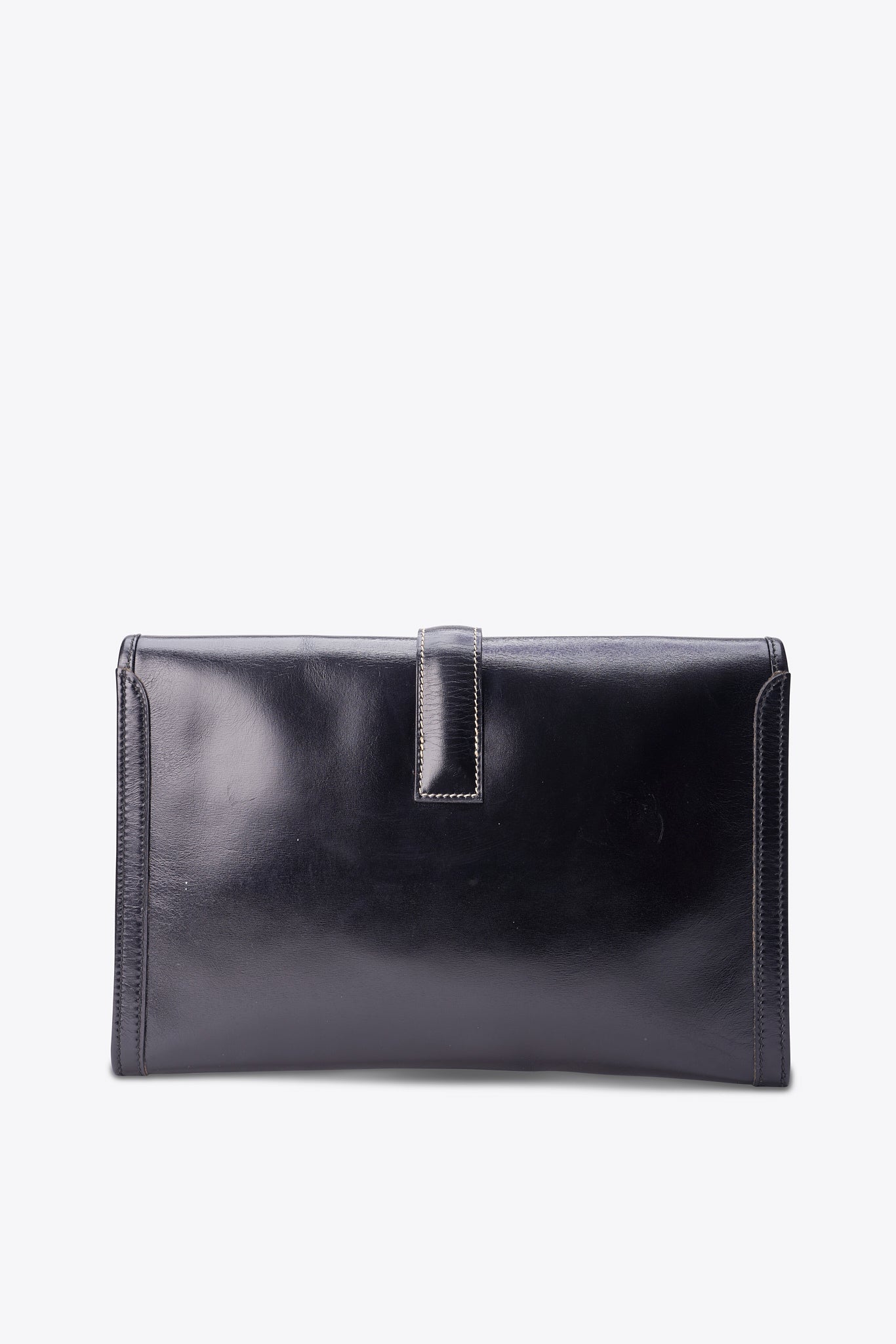 Vintage Hermès Jige Clutch in Black Box Calf