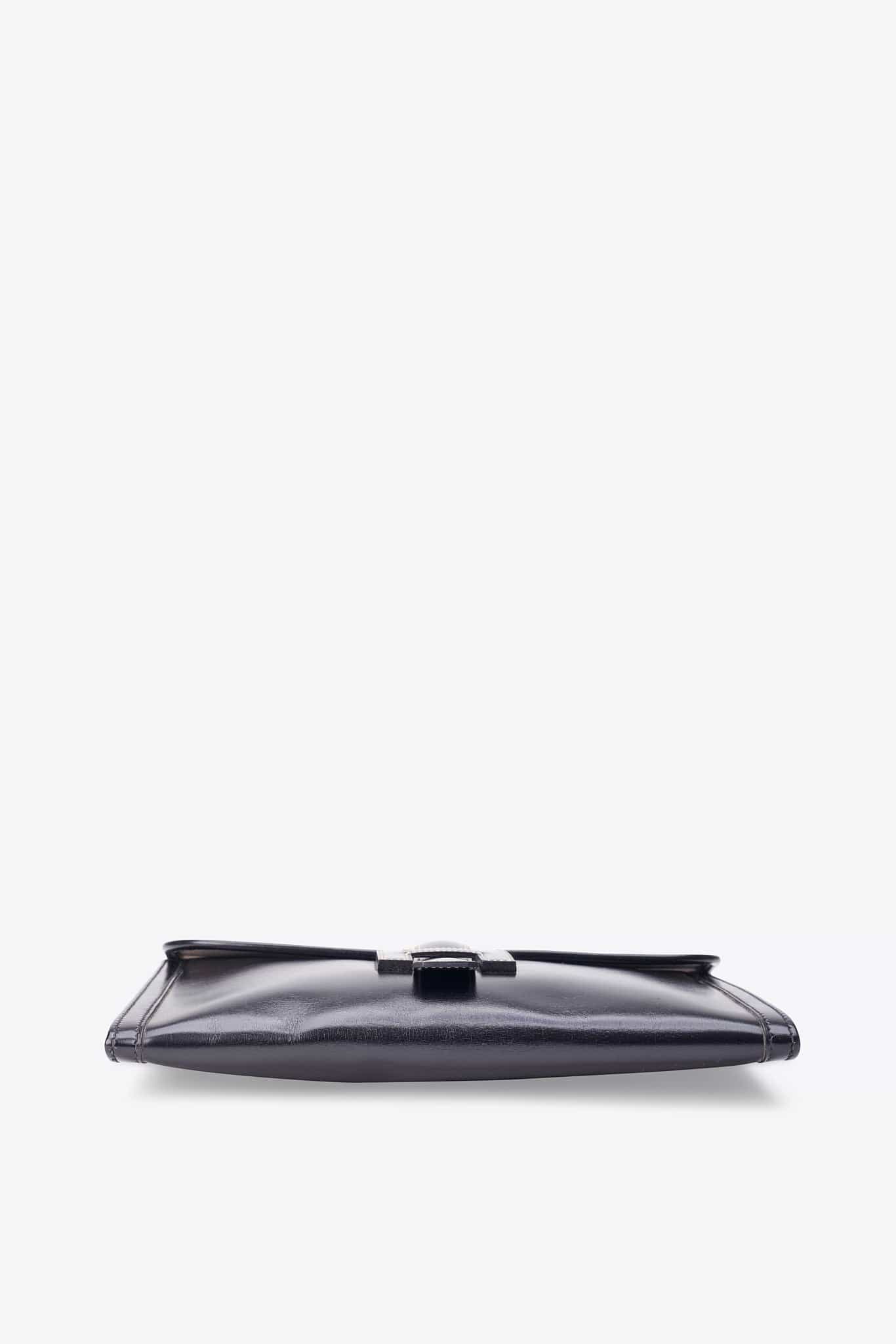 Vintage Hermès Jige Clutch in Black Box Calf
