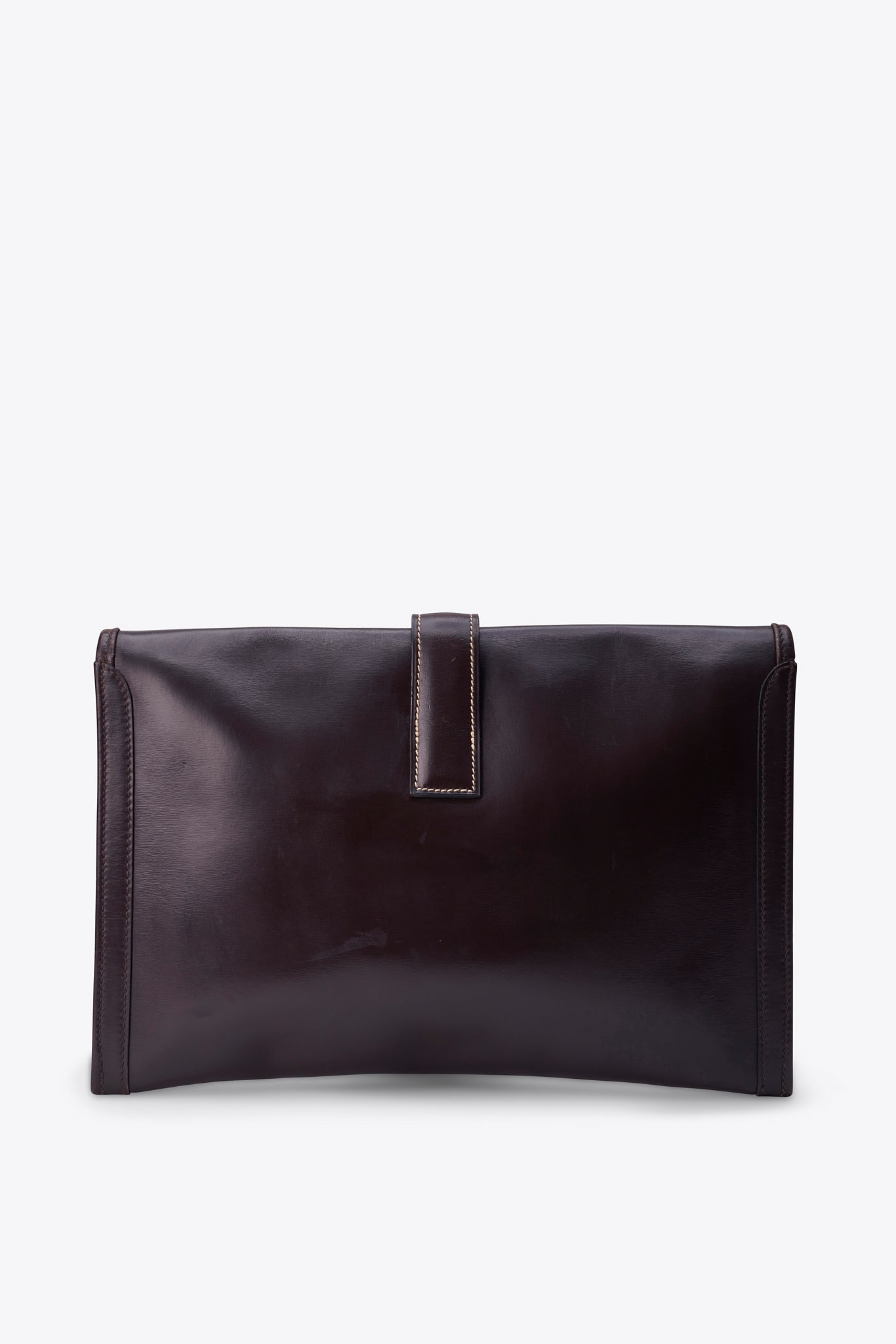 Vintage Hermès Jige Clutch in Brown Box Calf