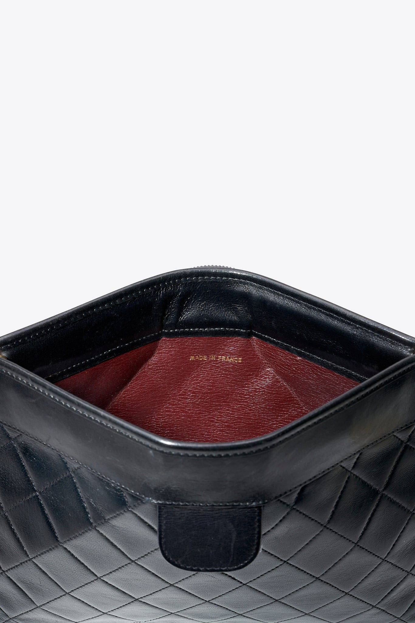 Vintage Chanel Black Leather Clutch Bag With 24k Gold Plated Hardware