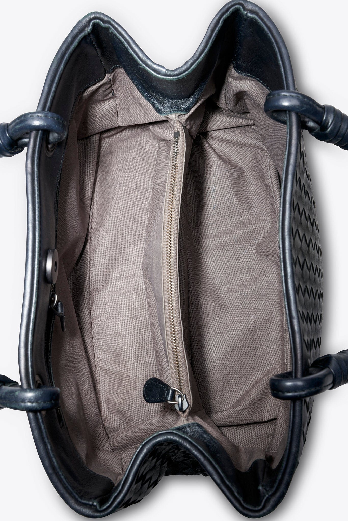 Vintage Bottega Veneta Black Intrecciato Leather Tote