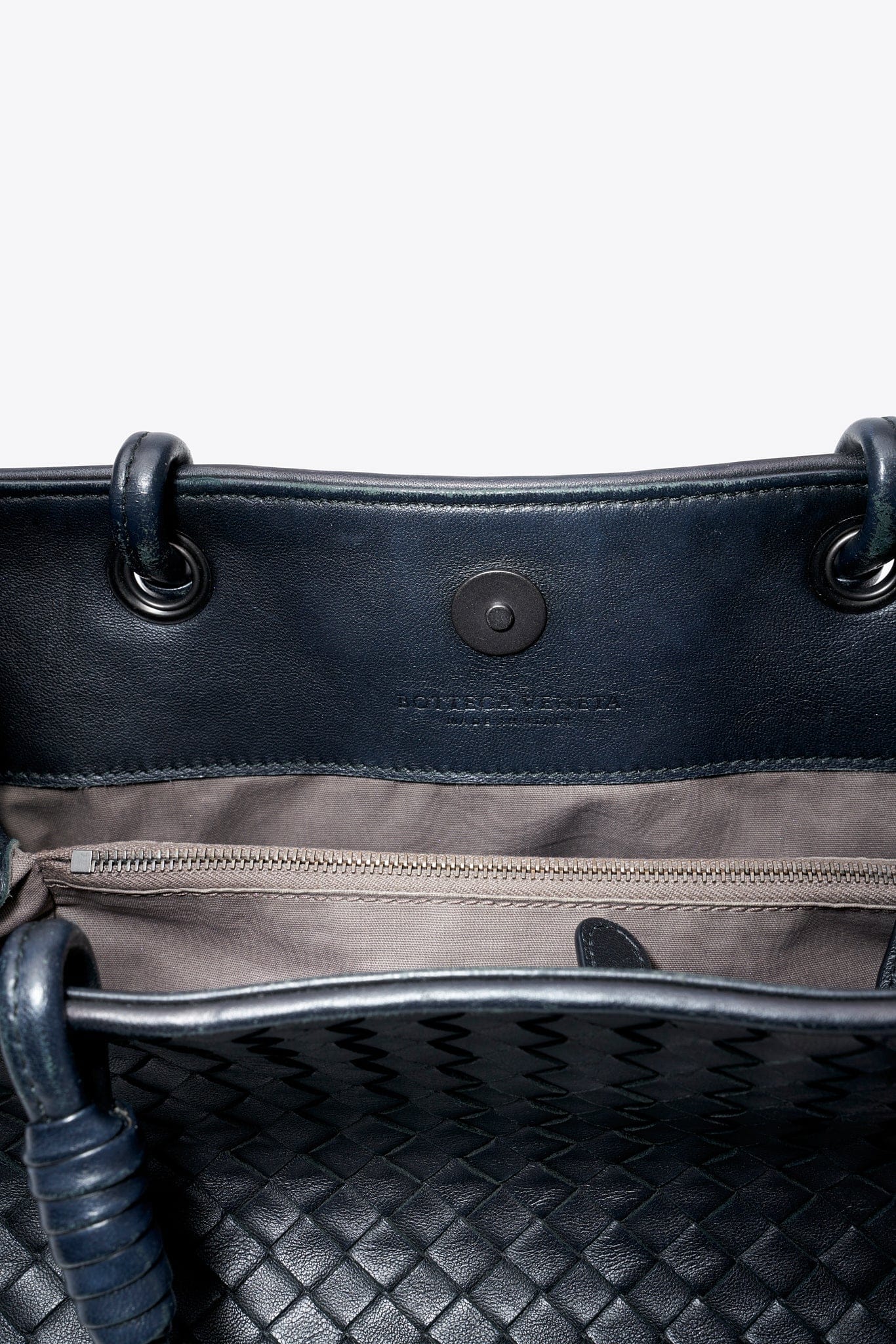 Vintage Bottega Veneta Black Intrecciato Leather Tote