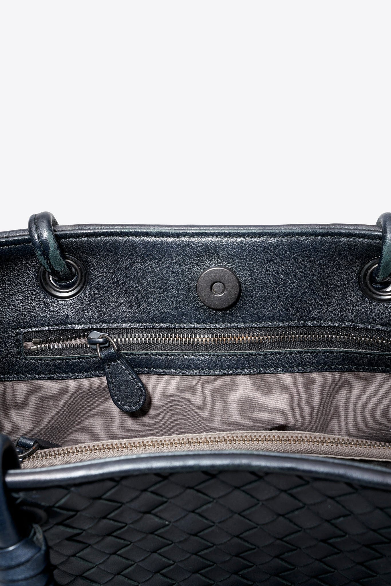 Vintage Bottega Veneta Black Intrecciato Leather Tote