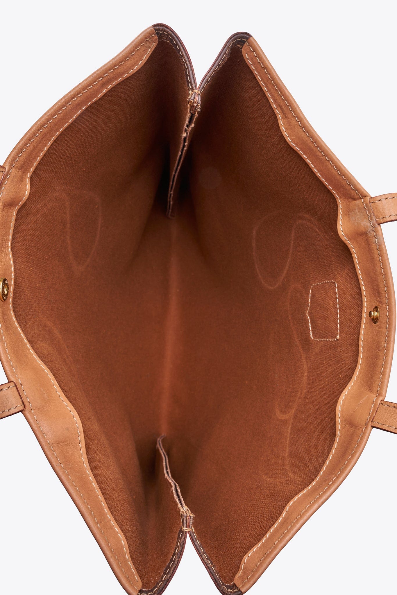 Vintage Celine Macadam Coated Canvas Tote with Vachetta Leather Trim