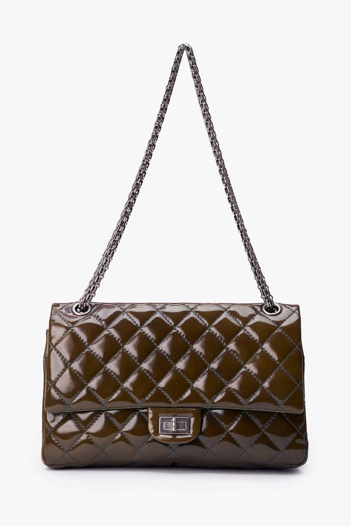 Vintage Chanel 2.55 Reissue Green Patent Bag