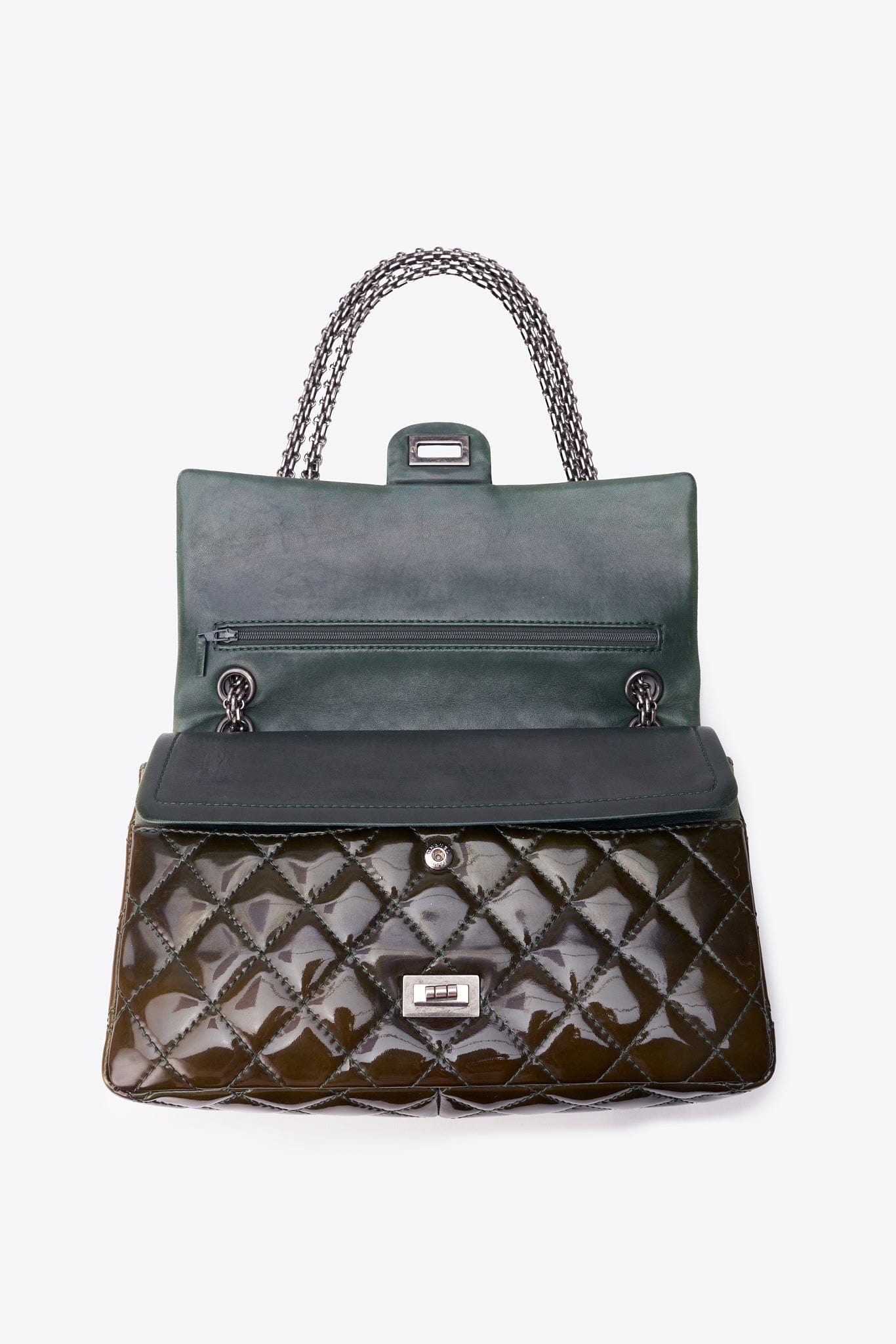 Vintage Chanel 2.55 Reissue Green Patent Bag