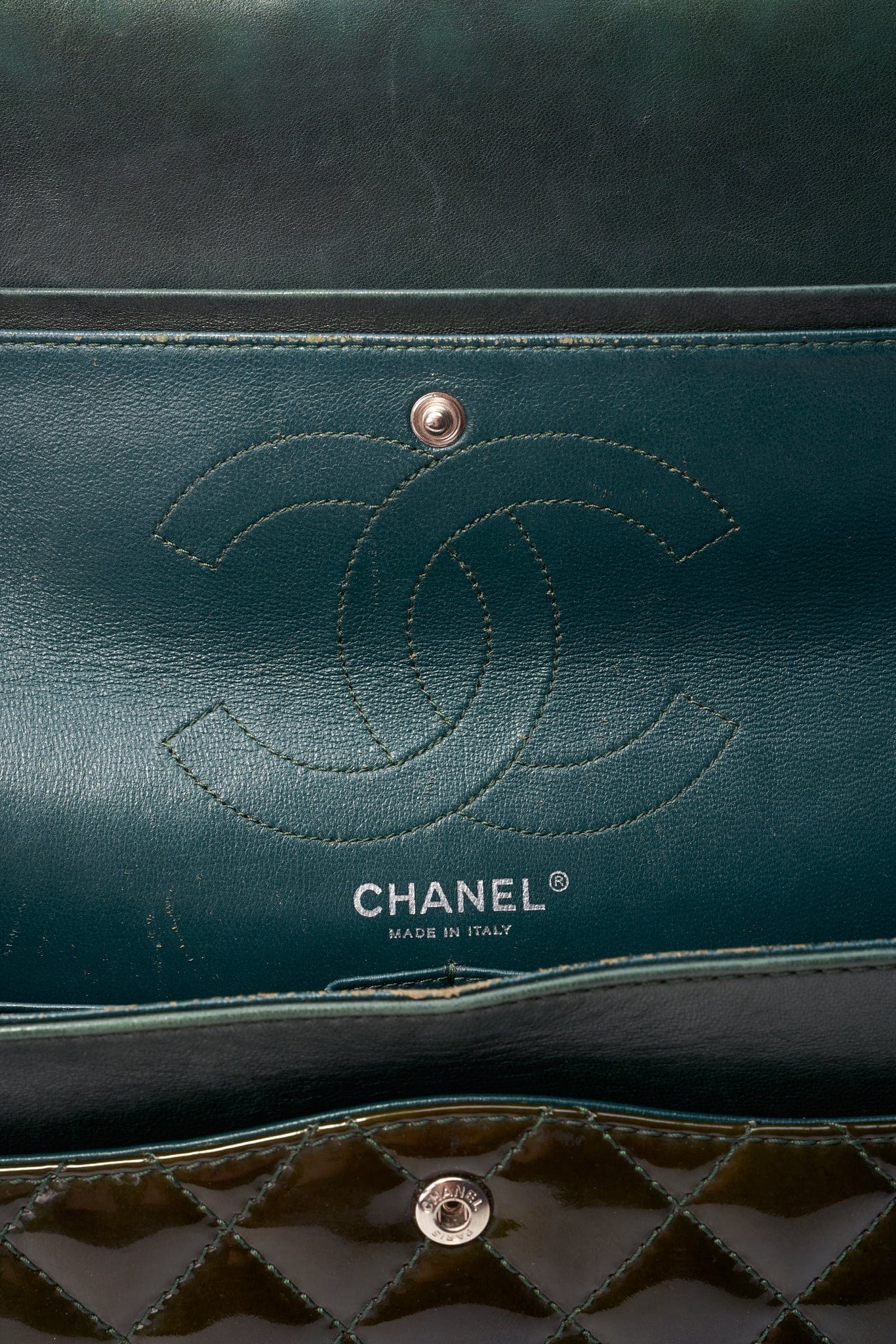 Vintage Chanel 2.55 Reissue Green Patent Bag