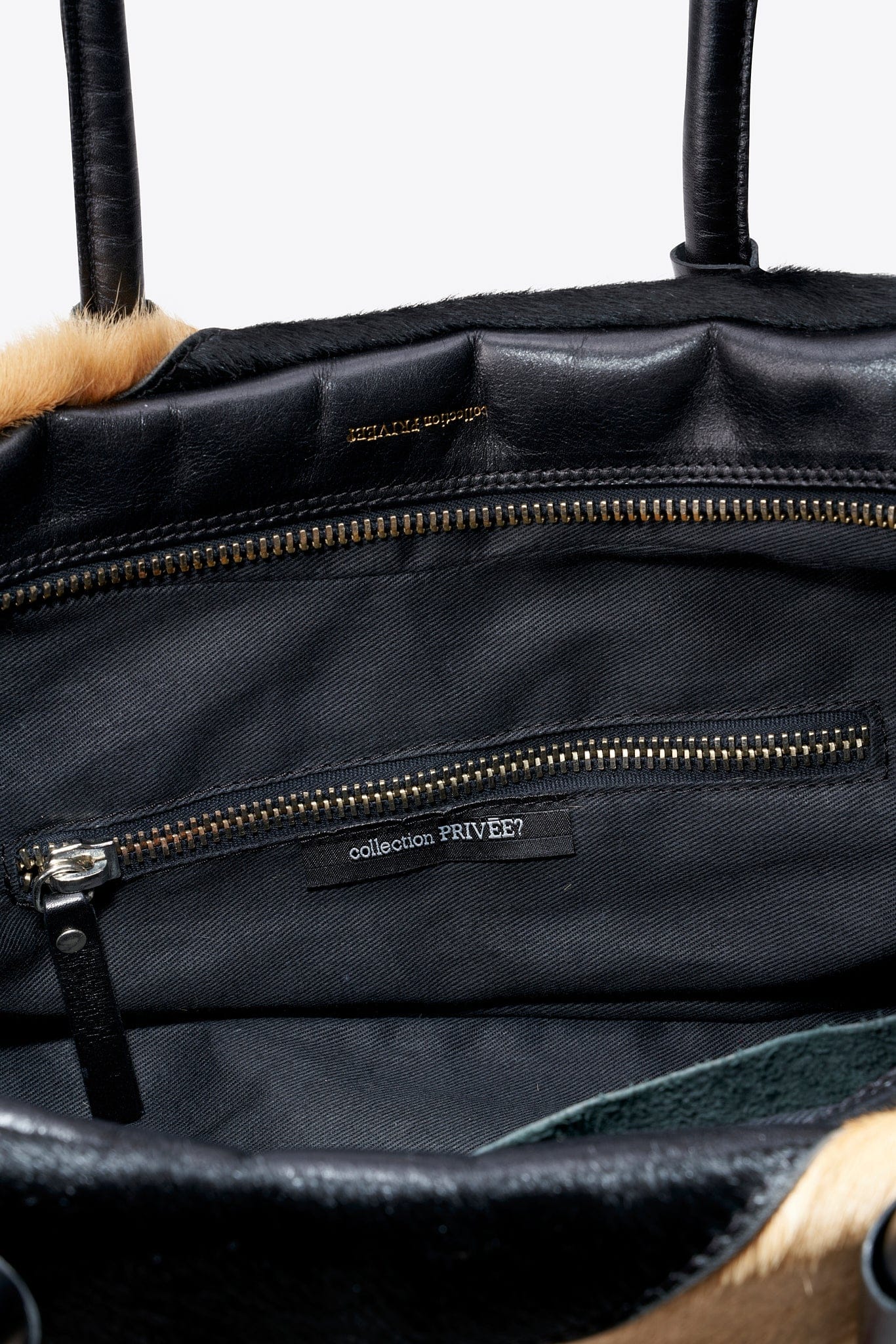 Collection Privée Calf Hair and Leather Boston Bag
