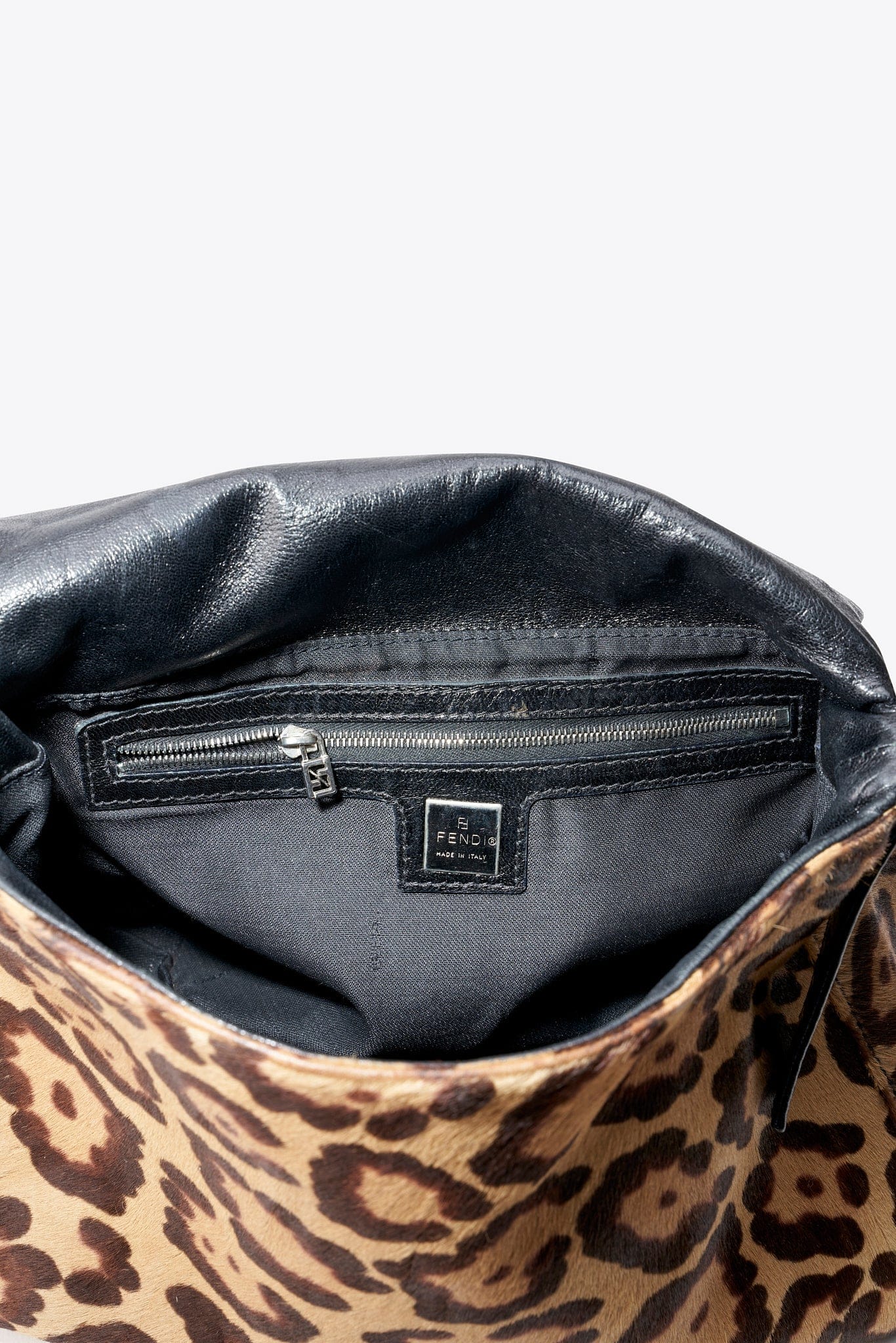 Fendi Vintage Mamma Baguette in Leopard Print Calf Hair
