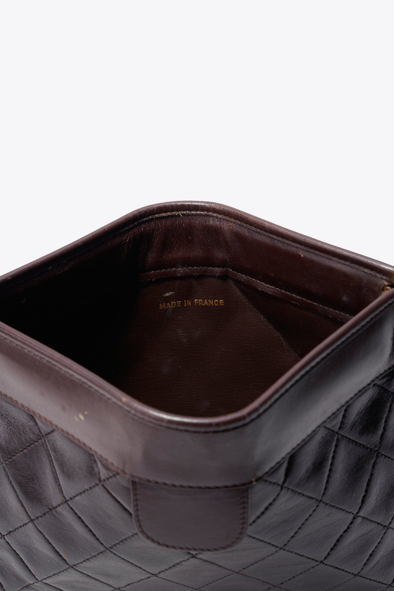 Vintage Chanel Brown Leather Clutch Bag