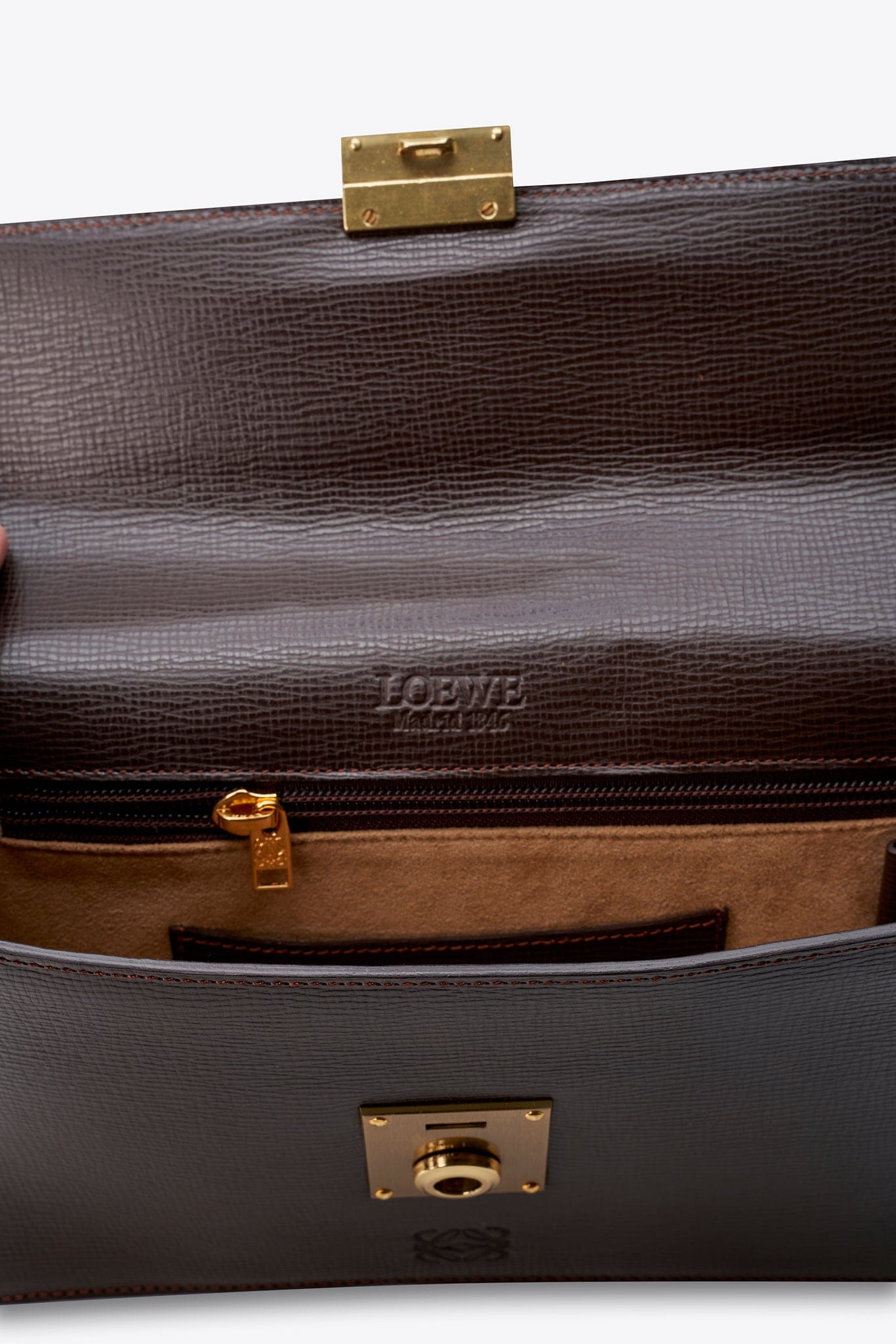 Loewe Vintage Brown Leather Clutch Bag