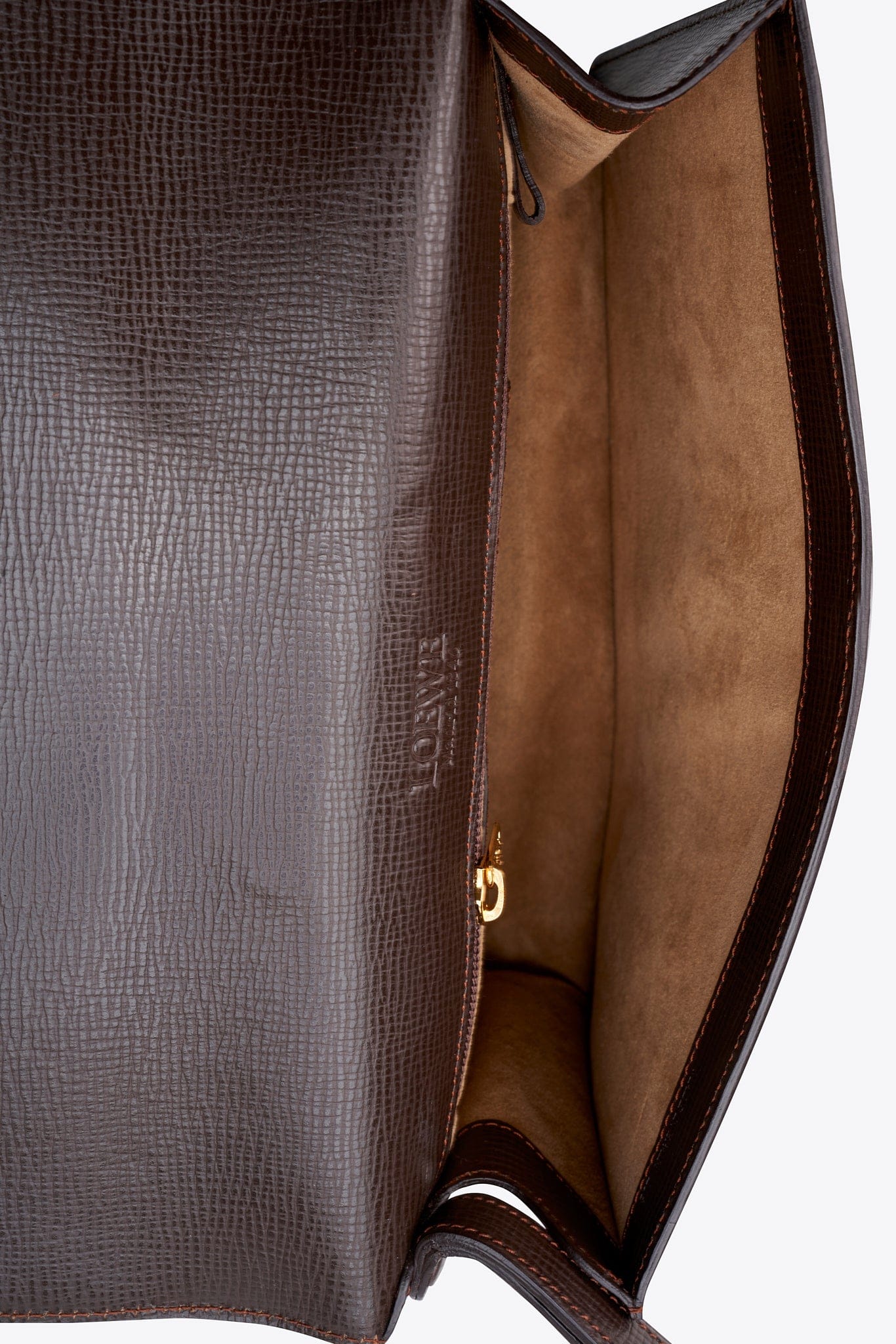 Loewe Vintage Brown Leather Clutch Bag