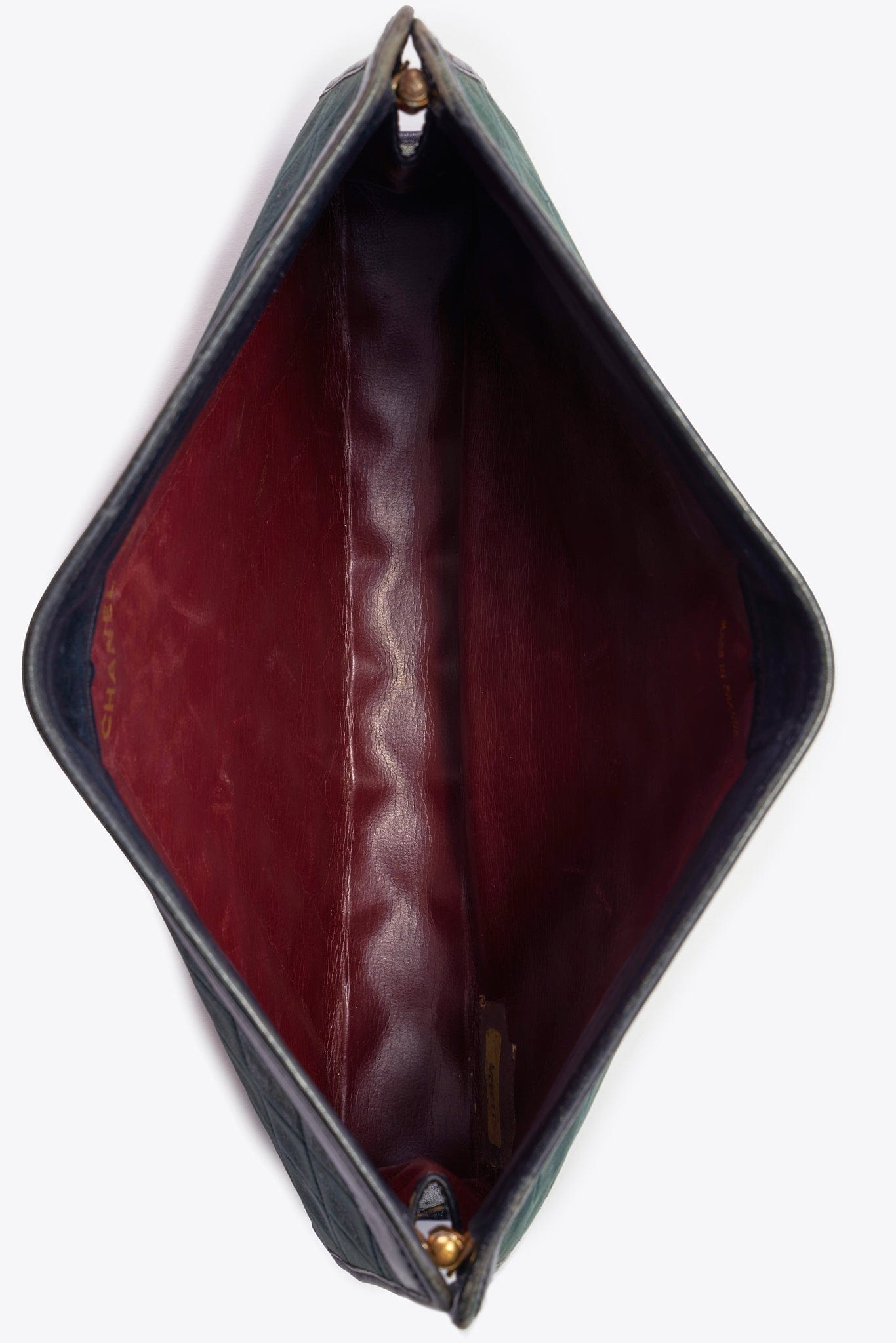 Vintage Chanel Black Leather Clutch Bag With 24K Gold Plated Hardware