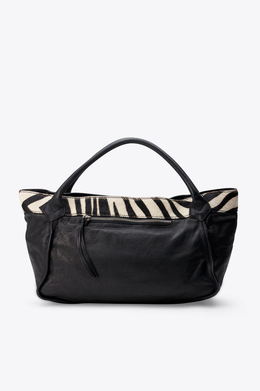 Roberta Gandolfi Leather and Calf Hair Zebra Tote