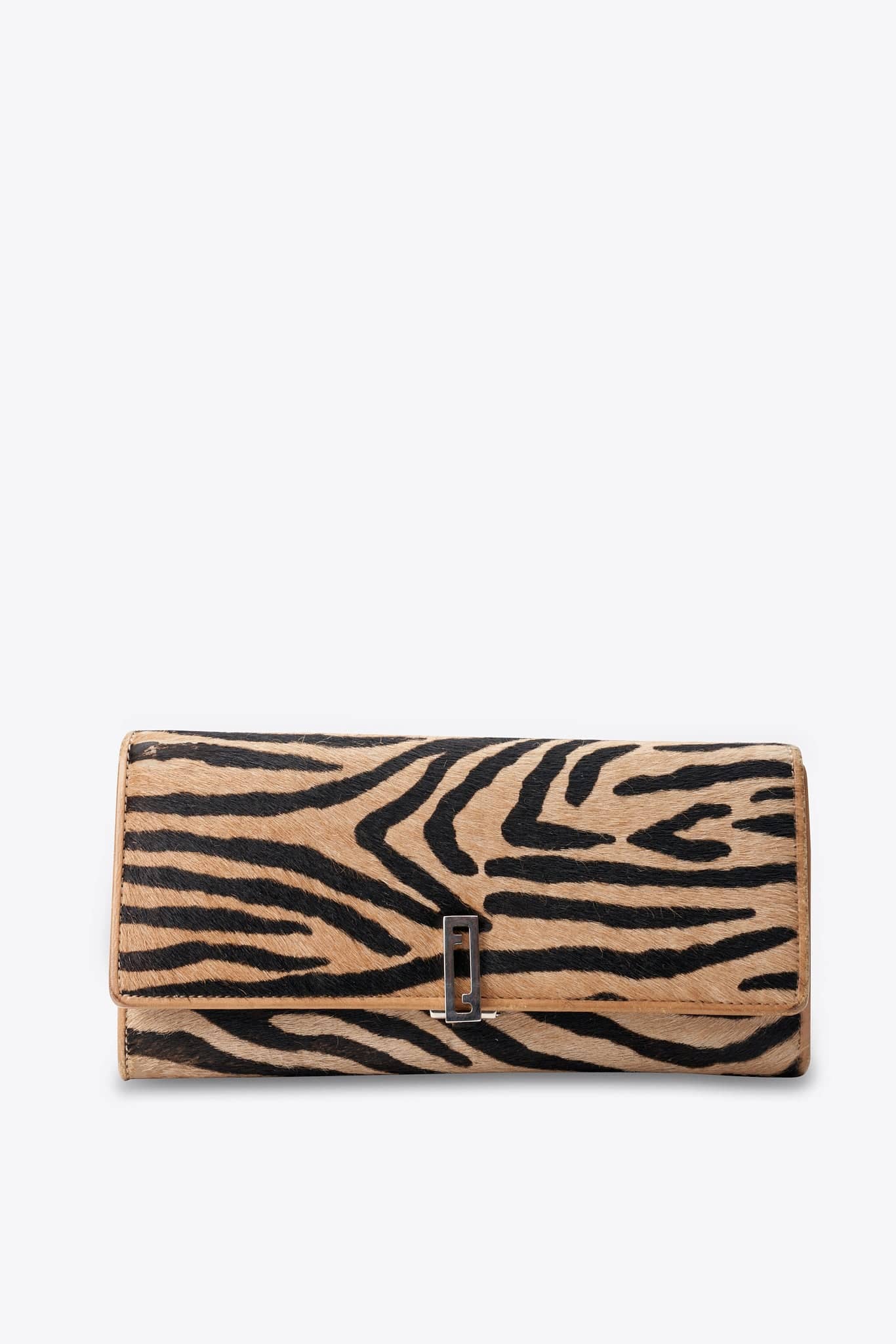 Fendi Vintage Calf Hair Tiger Pattern Wallet