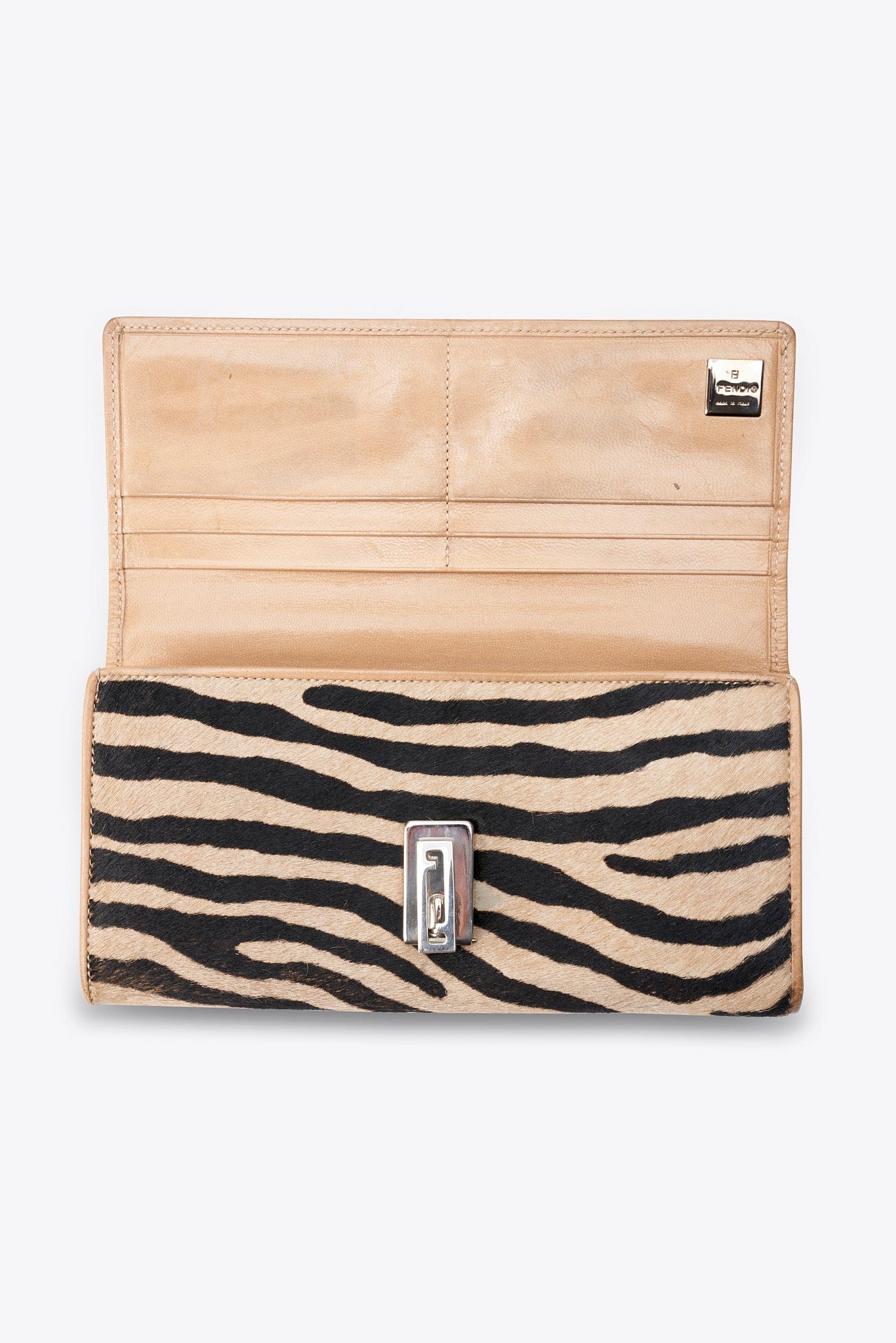 Fendi Vintage Calf Hair Tiger Pattern Wallet