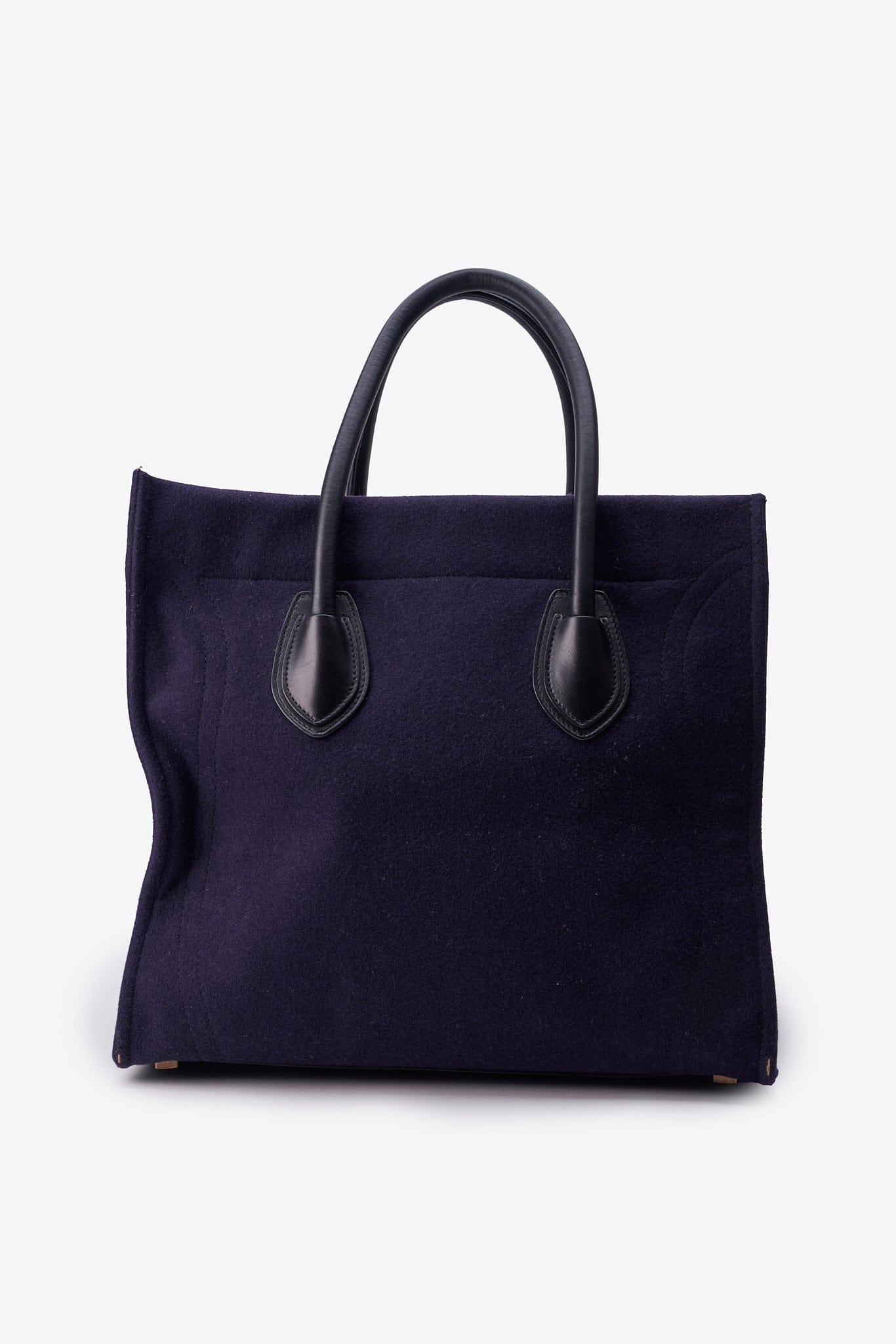 Céline Felt and Leather Phantom Tote in Deep Navy