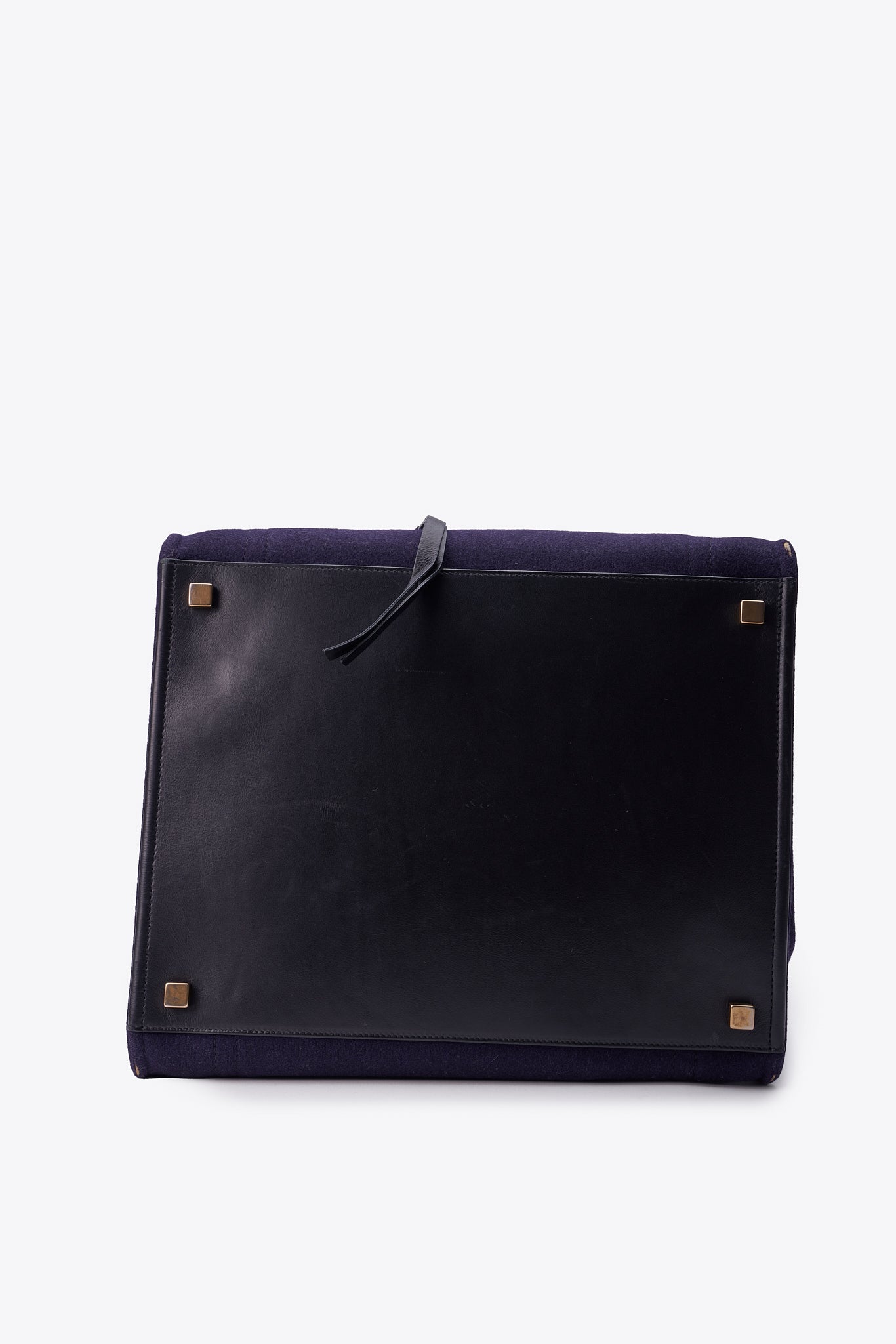 Céline Felt and Leather Phantom Tote in Deep Navy