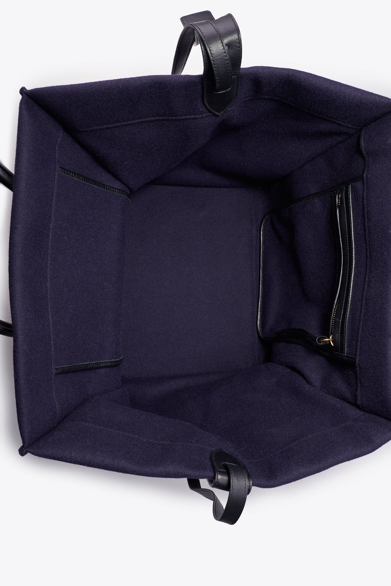 Céline Felt and Leather Phantom Tote in Deep Navy