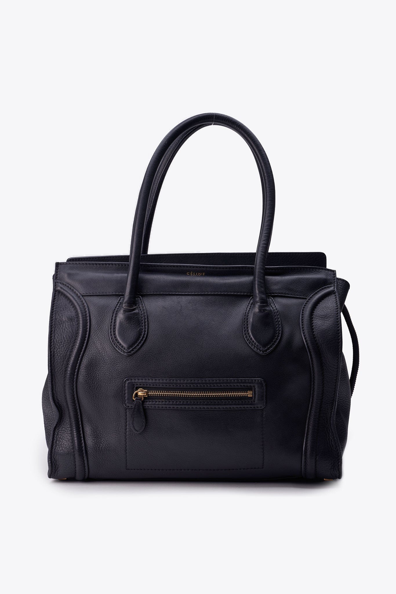 Céline Luggage Tote in Black Leather