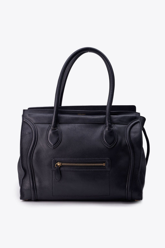 Céline Luggage Tote in Black Leather