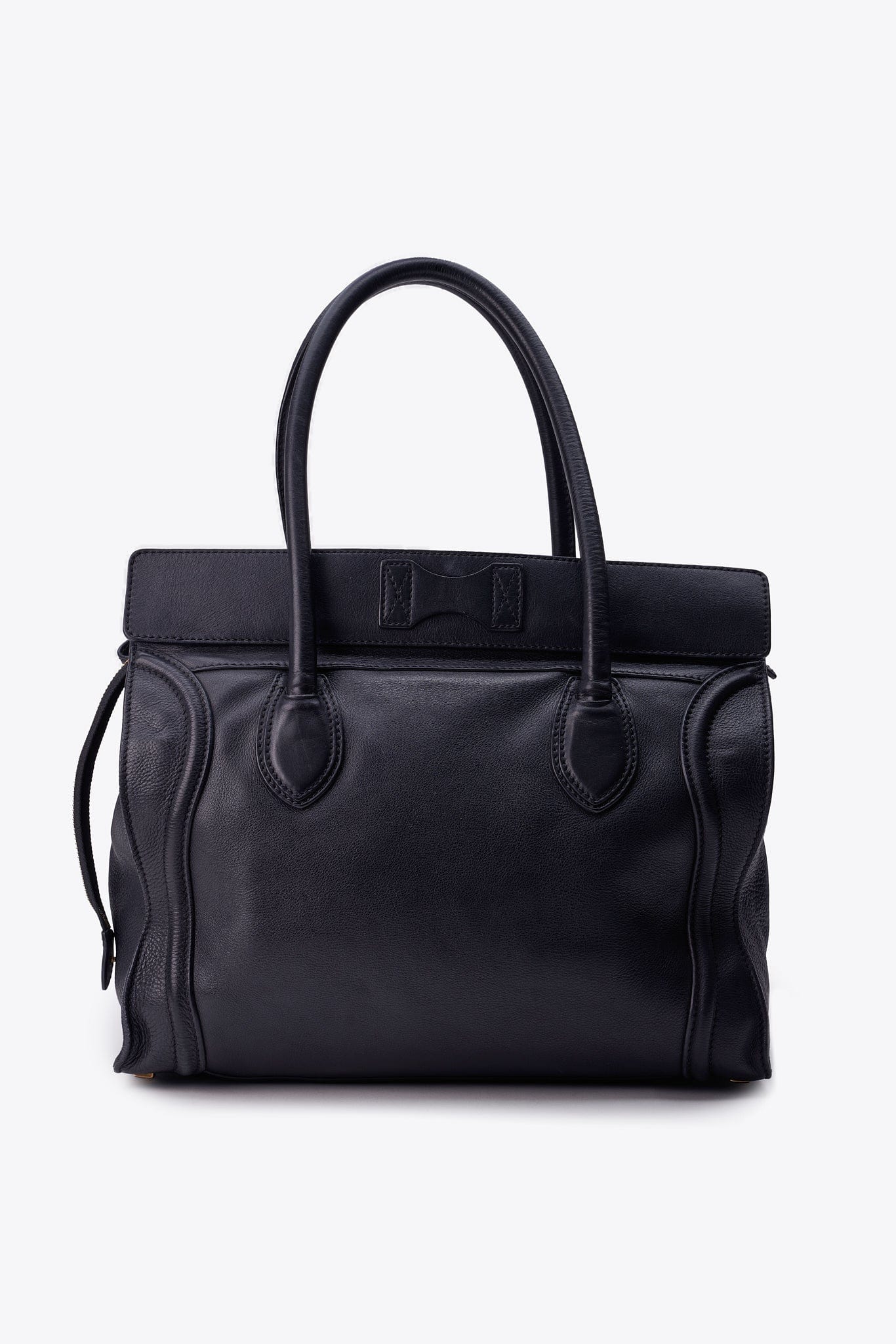 Céline Luggage Tote in Black Leather