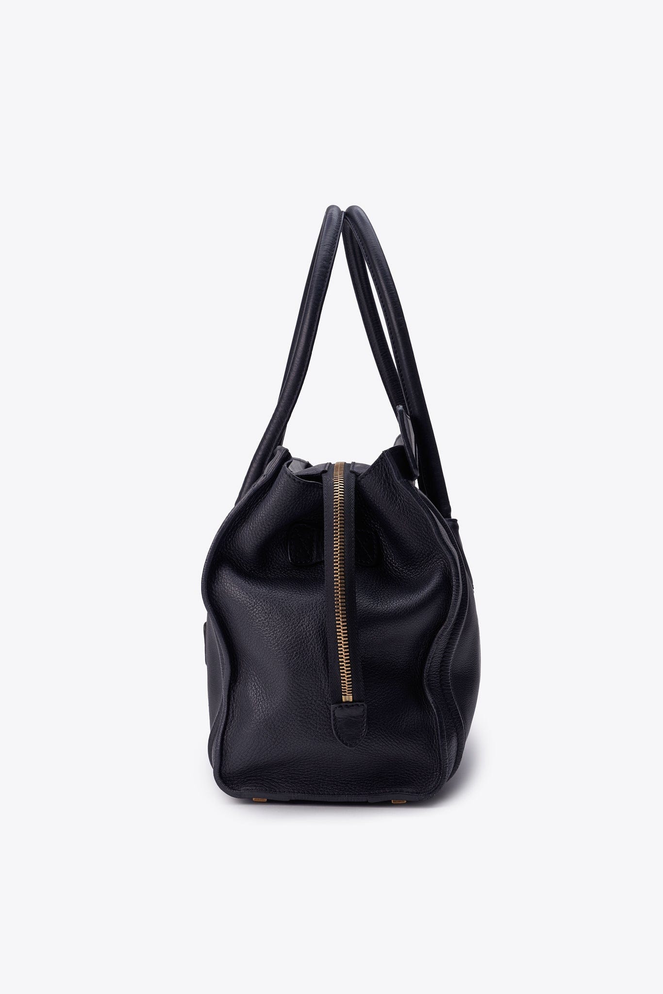 Céline Luggage Tote in Black Leather