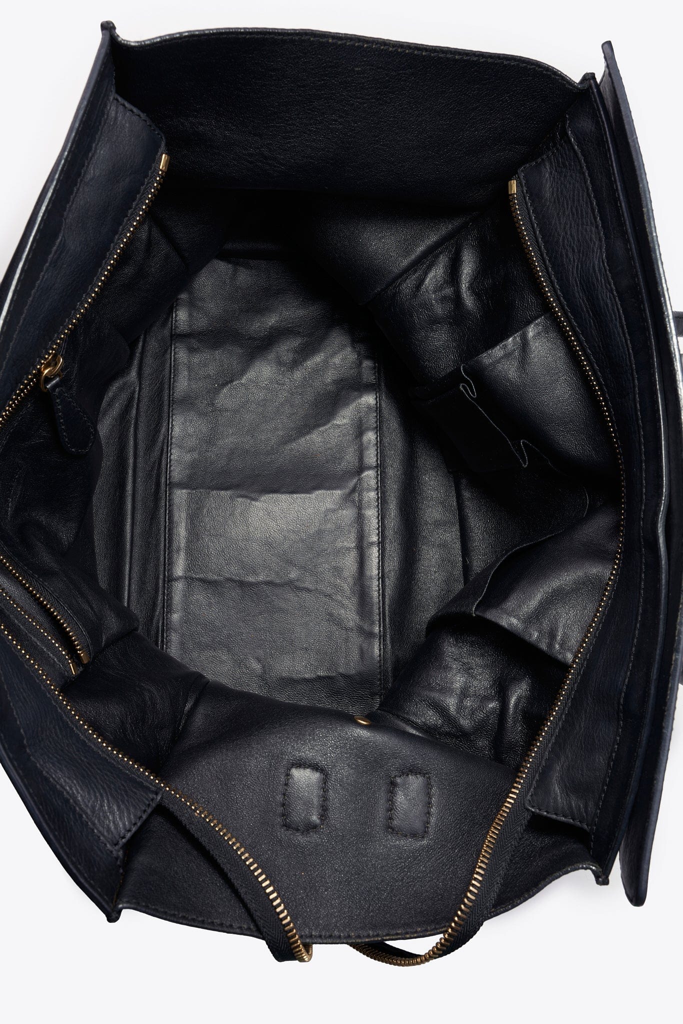 Céline Luggage Tote in Black Leather