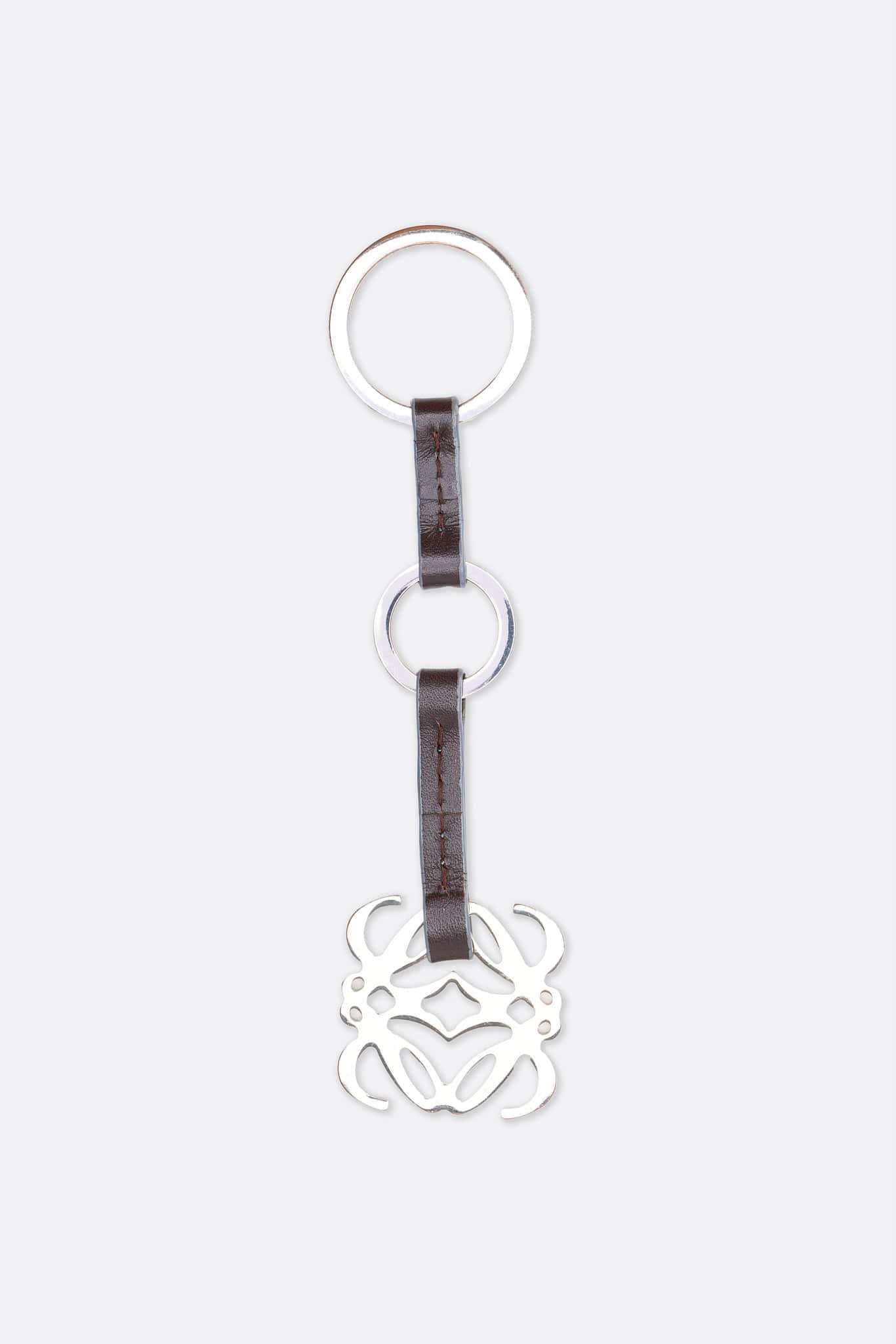 Vintage Loewe Anagram Silver Keyring
