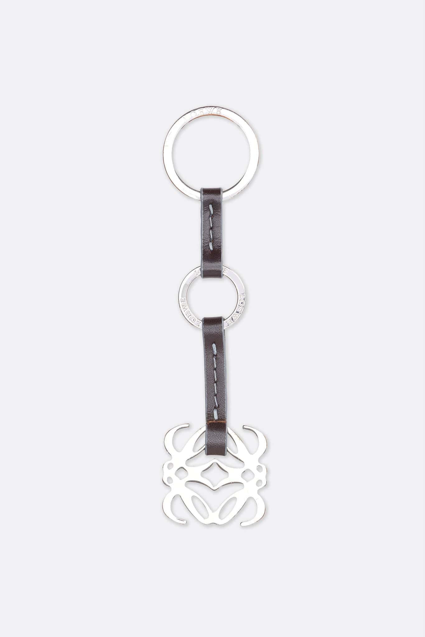 Vintage Loewe Anagram Silver Keyring