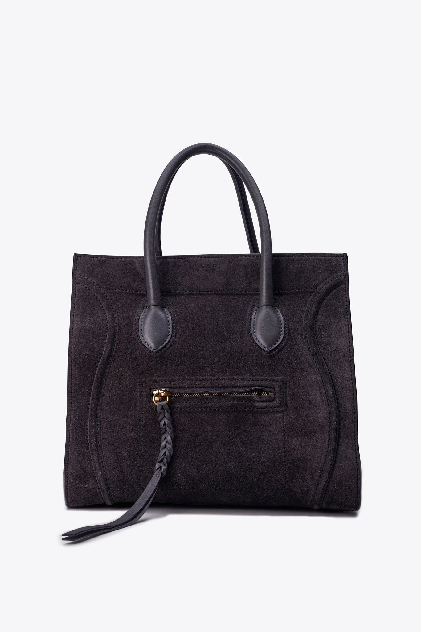 Céline Grey Suede Phantom Tote