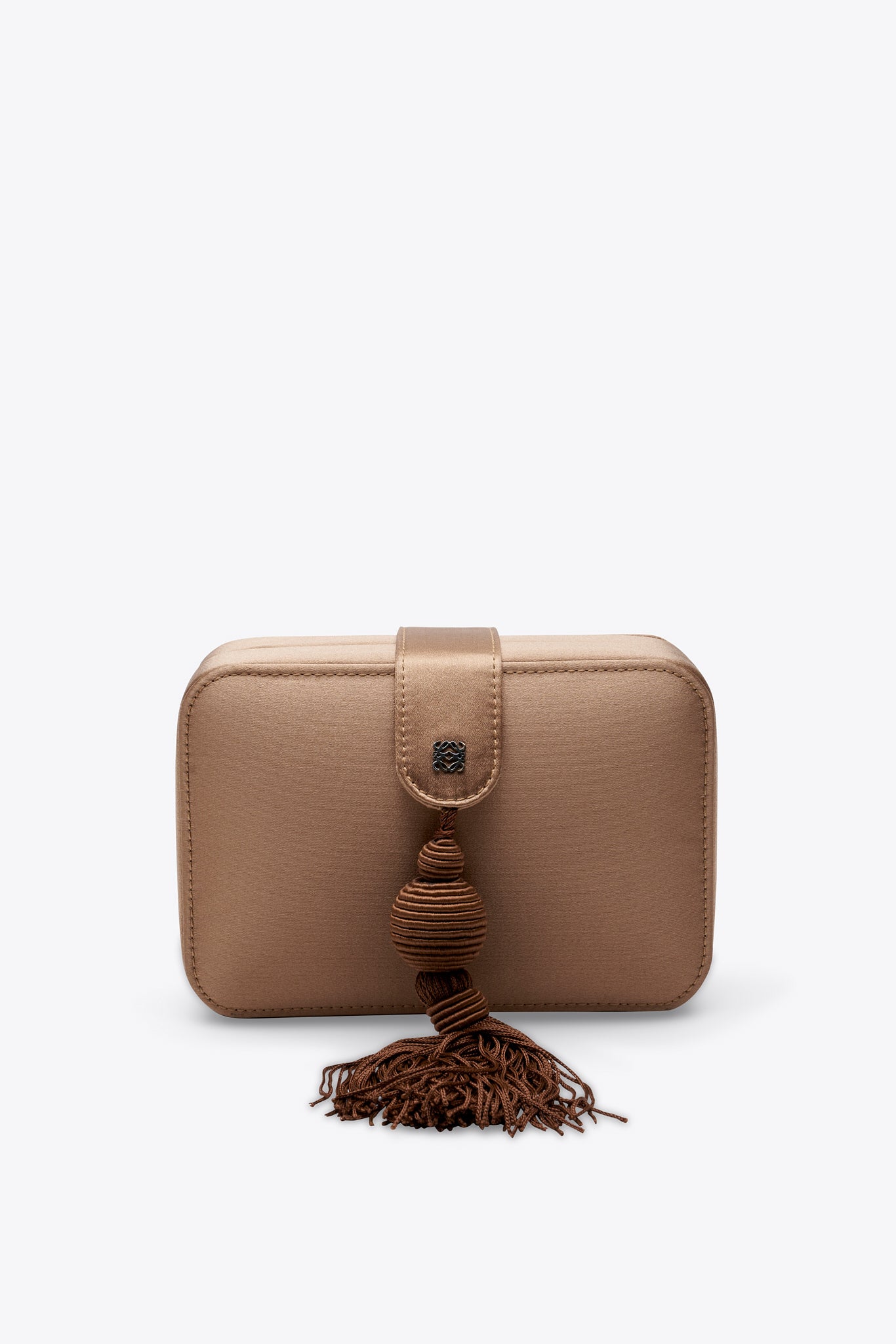 Loewe Vintage Taupe Silk Tassel Evening Bag