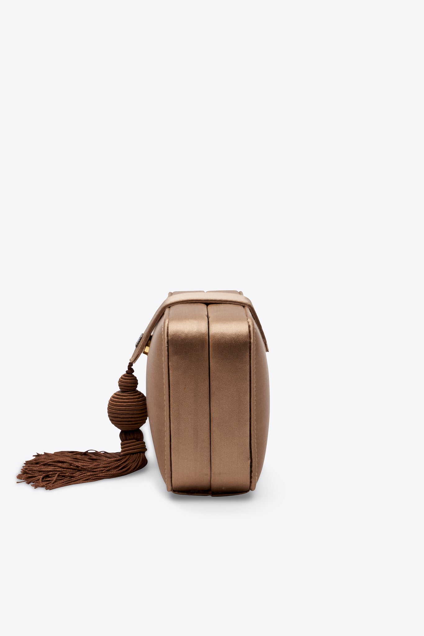 Loewe Vintage Taupe Silk Tassel Evening Bag