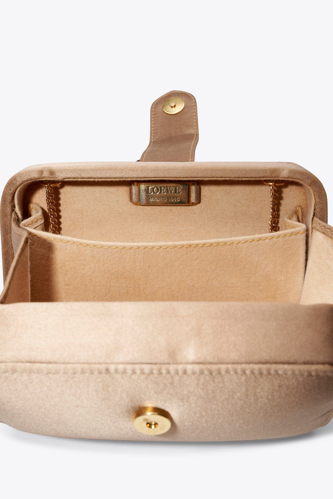 Loewe Vintage Taupe Silk Tassel Evening Bag