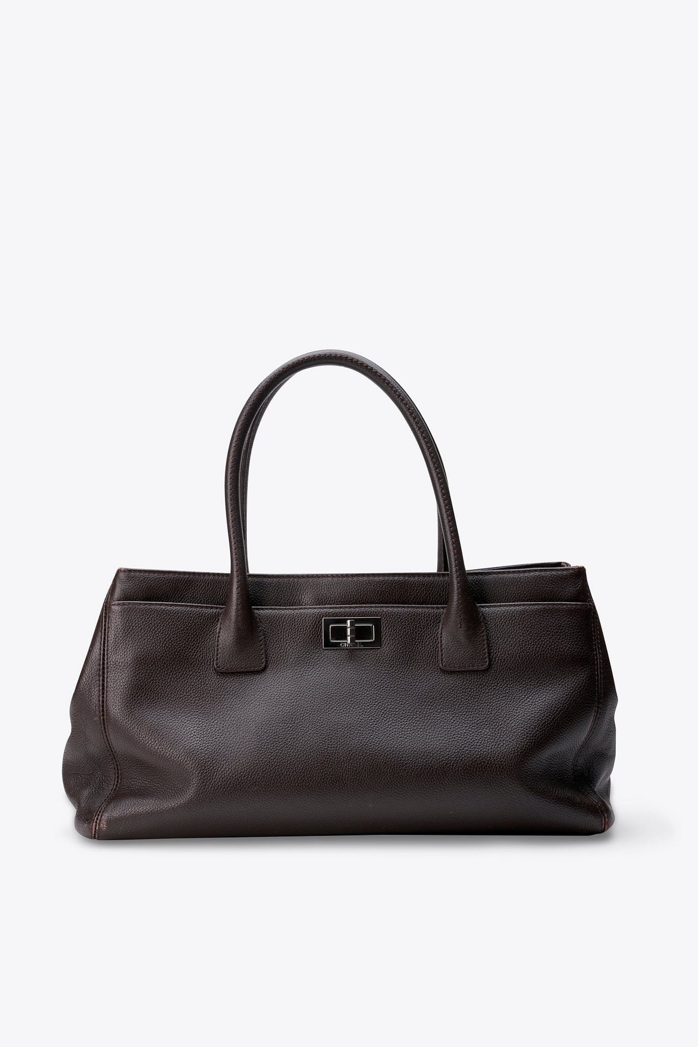 Chanel Executive Leather Tote In Brown Caviar Leather