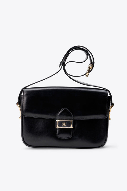 Vintage Celine Black Leather Triomphe Box Bag