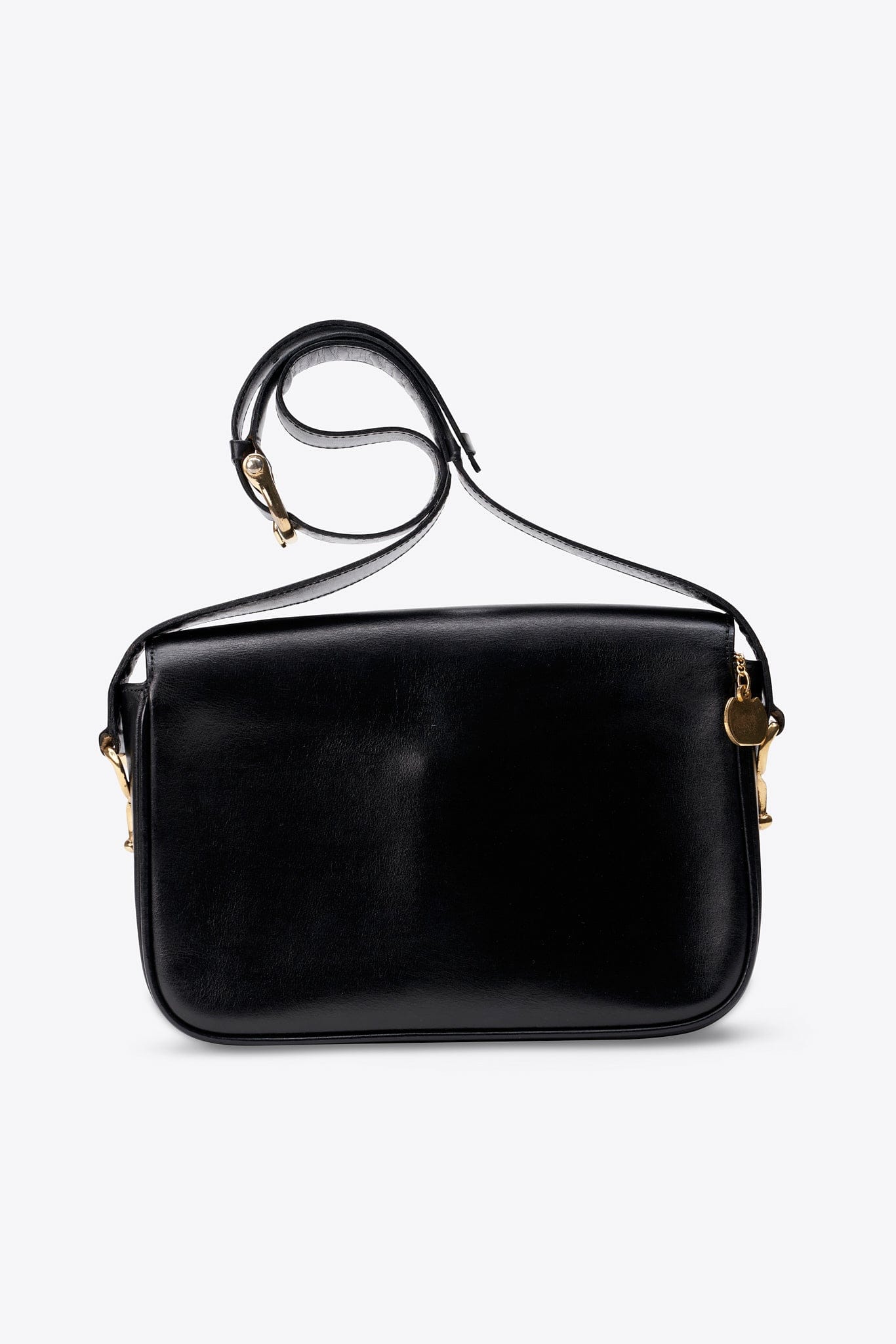 Vintage Celine Black Leather Triomphe Box Bag