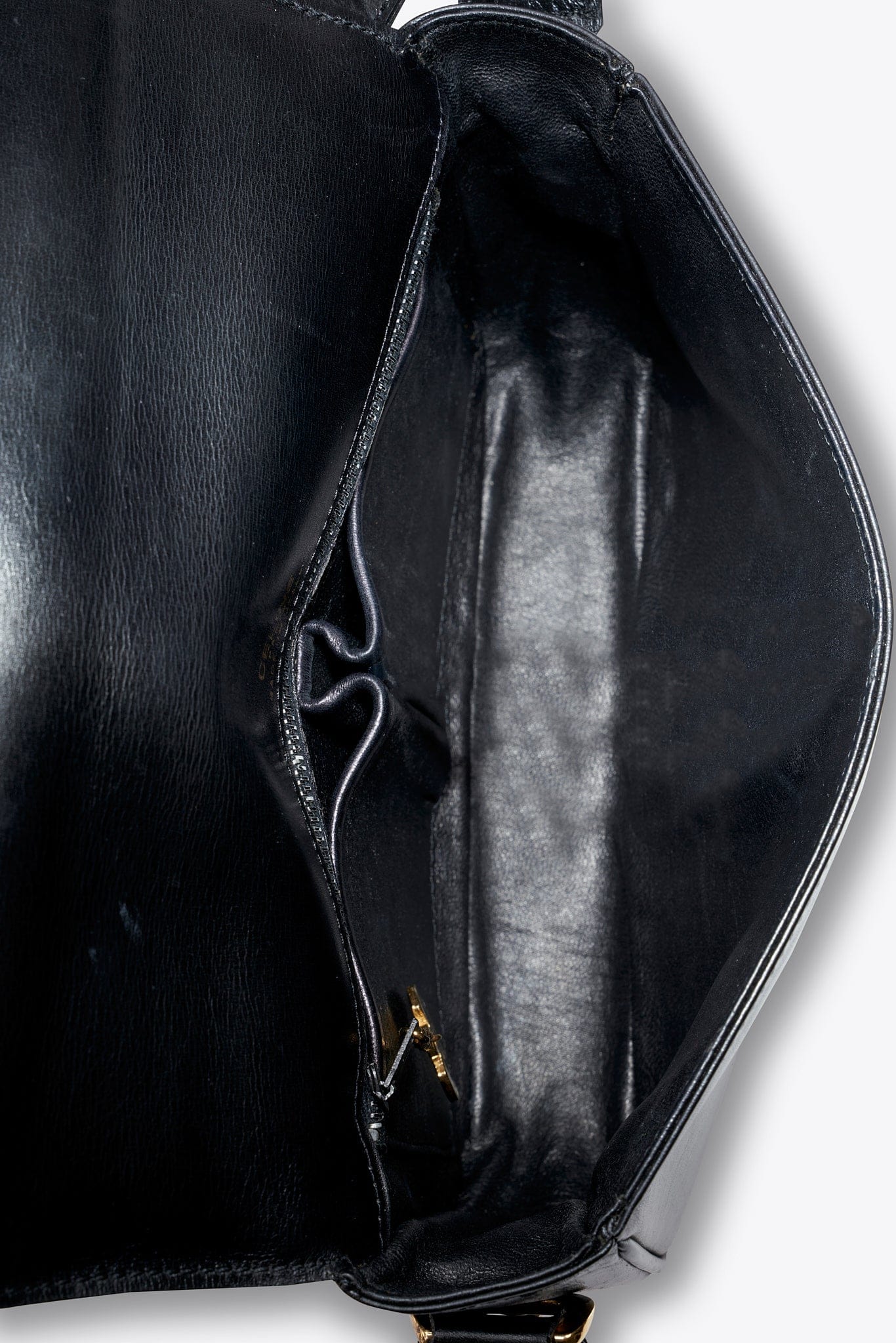 Vintage Celine Black Leather Triomphe Box Bag