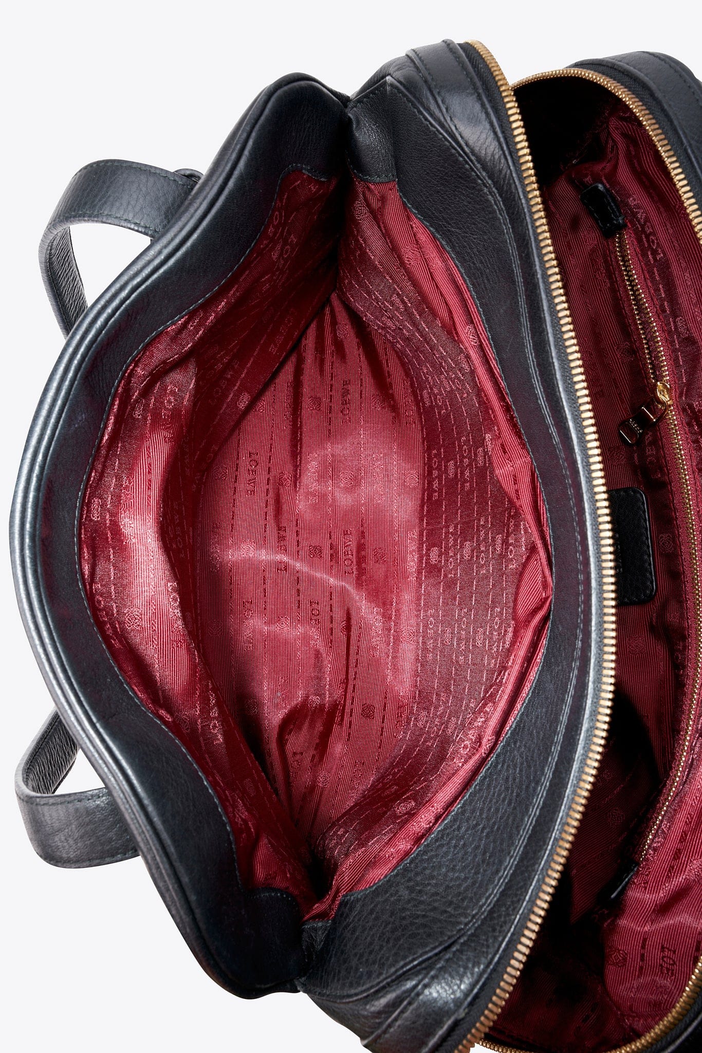 Loewe Vintage Heritage Boston Bag In Black Leather