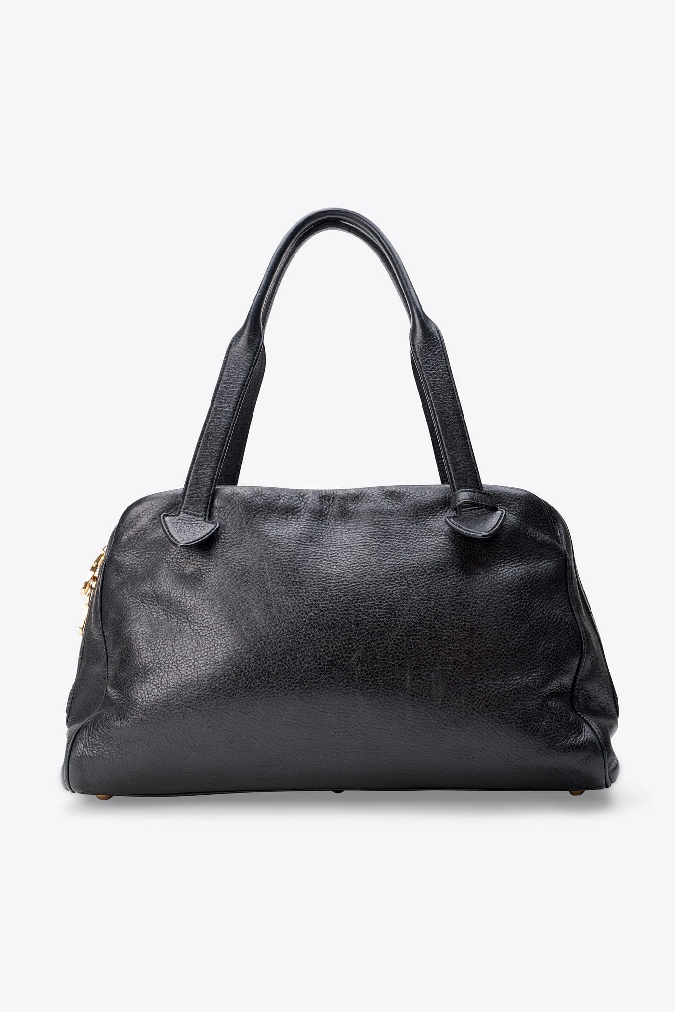 Loewe Vintage Heritage Boston Bag In Black Leather